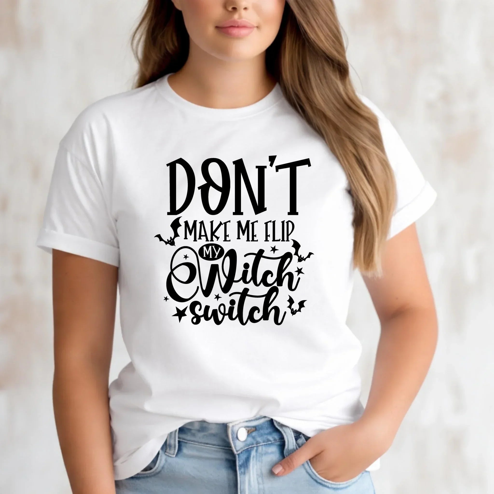Koszulka damska na Halloween - Don't make me flip my witch switch - śmieszna HL11 - StoryCups.pl