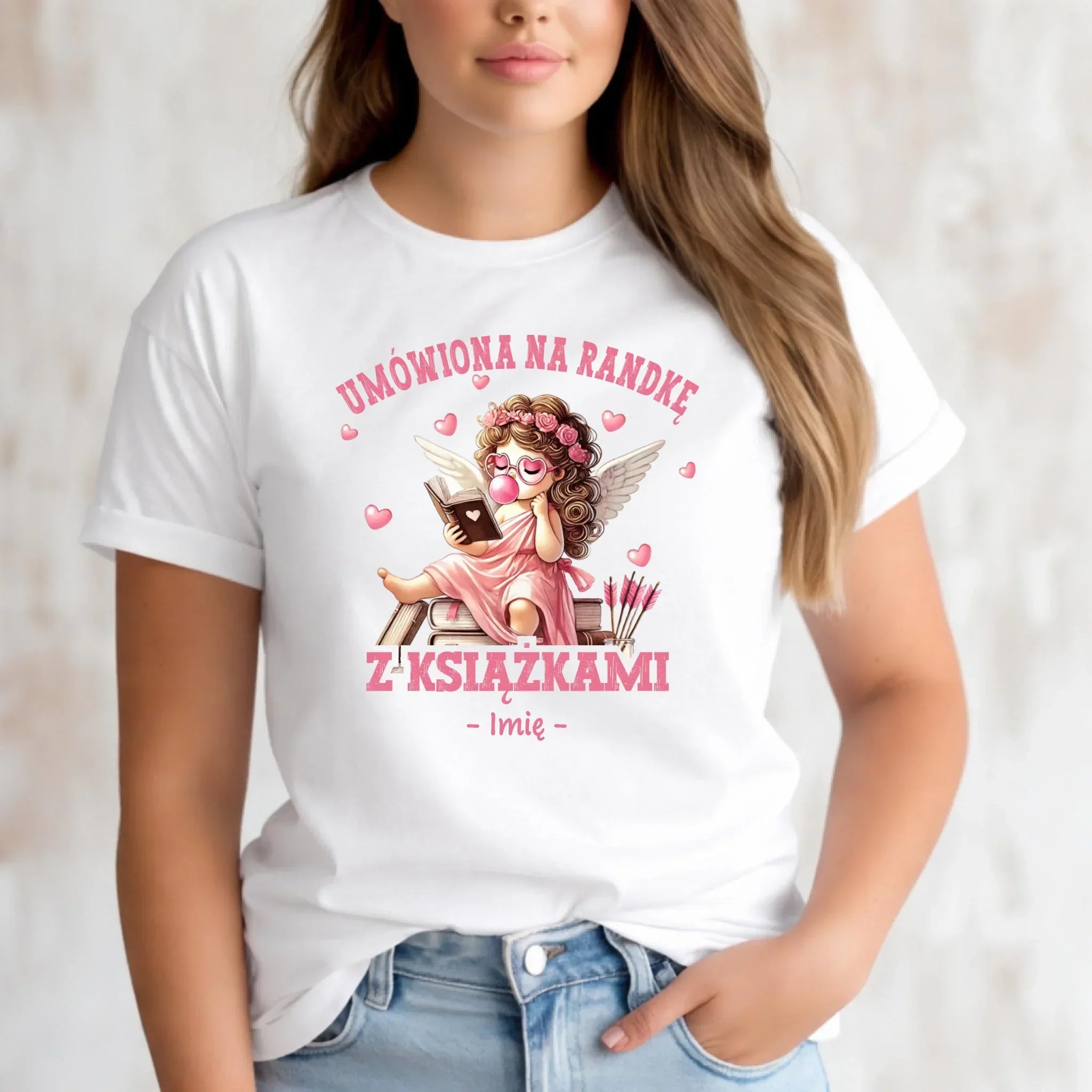Koszulka damska dla czytelniczki – Umówiona na randkę z książkami - personalizowana W19 - StoryCups.pl