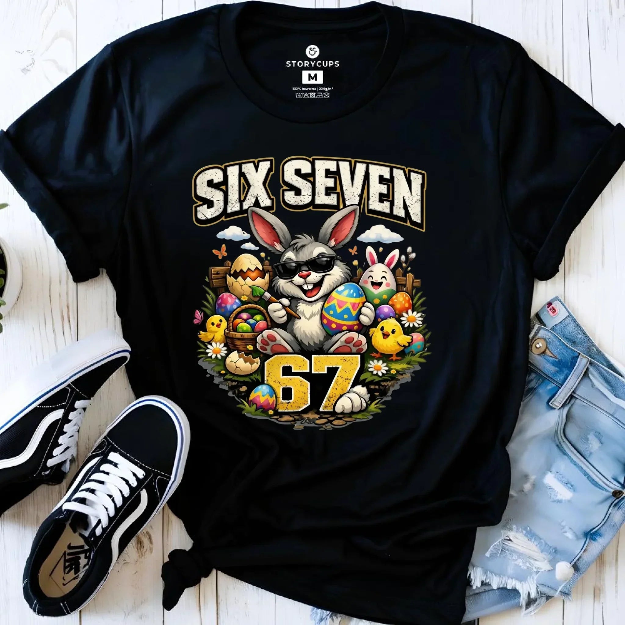 Koszulka damska wielkanocna - Zając Six Seven 67 WN10 - StoryCups.pl