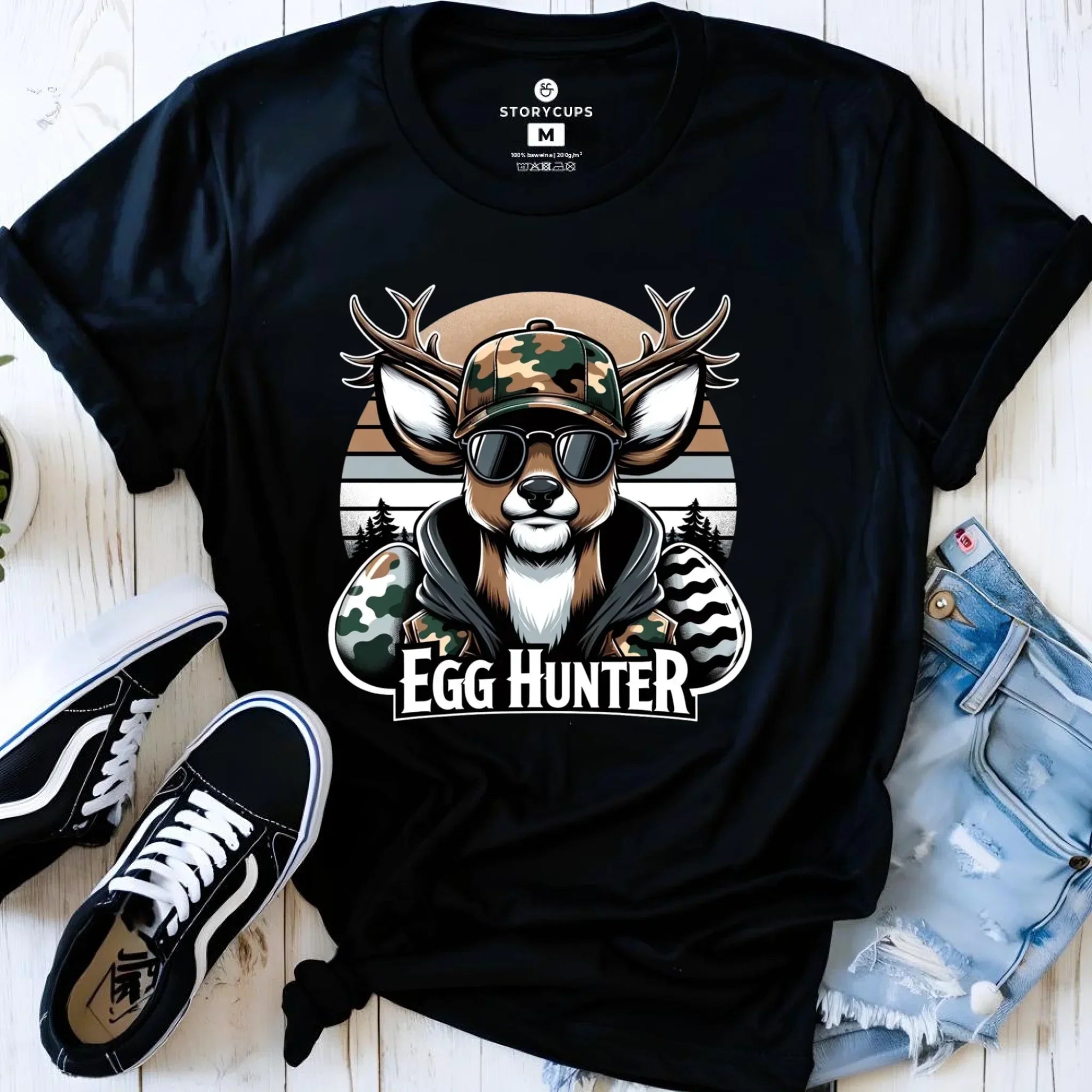 Koszulka damska wielkanocna - Jeleń Survival Egg hunter WN19 - StoryCups.pl