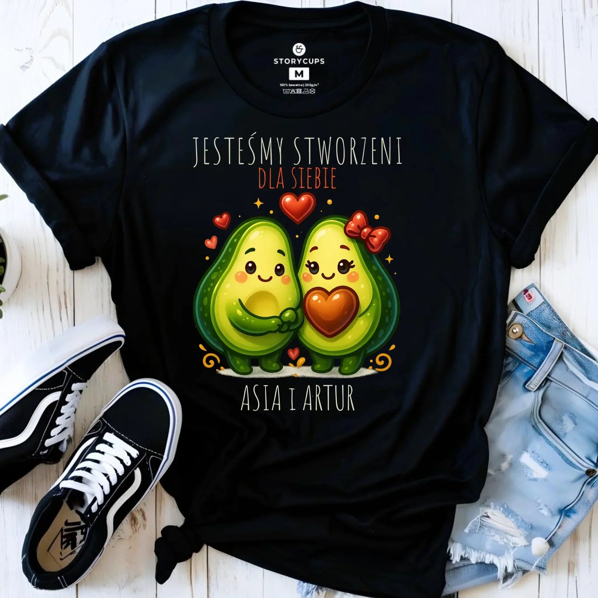 Koszulka damska - Awokado Stworzeni dla siebie - personalizowana W91 - StoryCups.pl