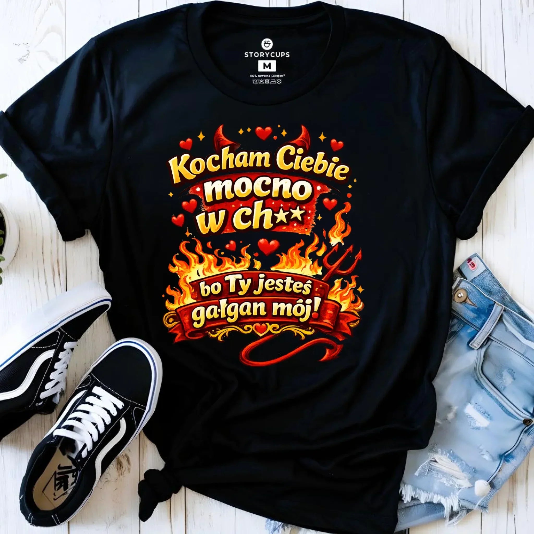 Koszulka damska - Kocham Ciebie mocno w ch** bo Ty jesteś gałgan mój W82 - StoryCups.pl