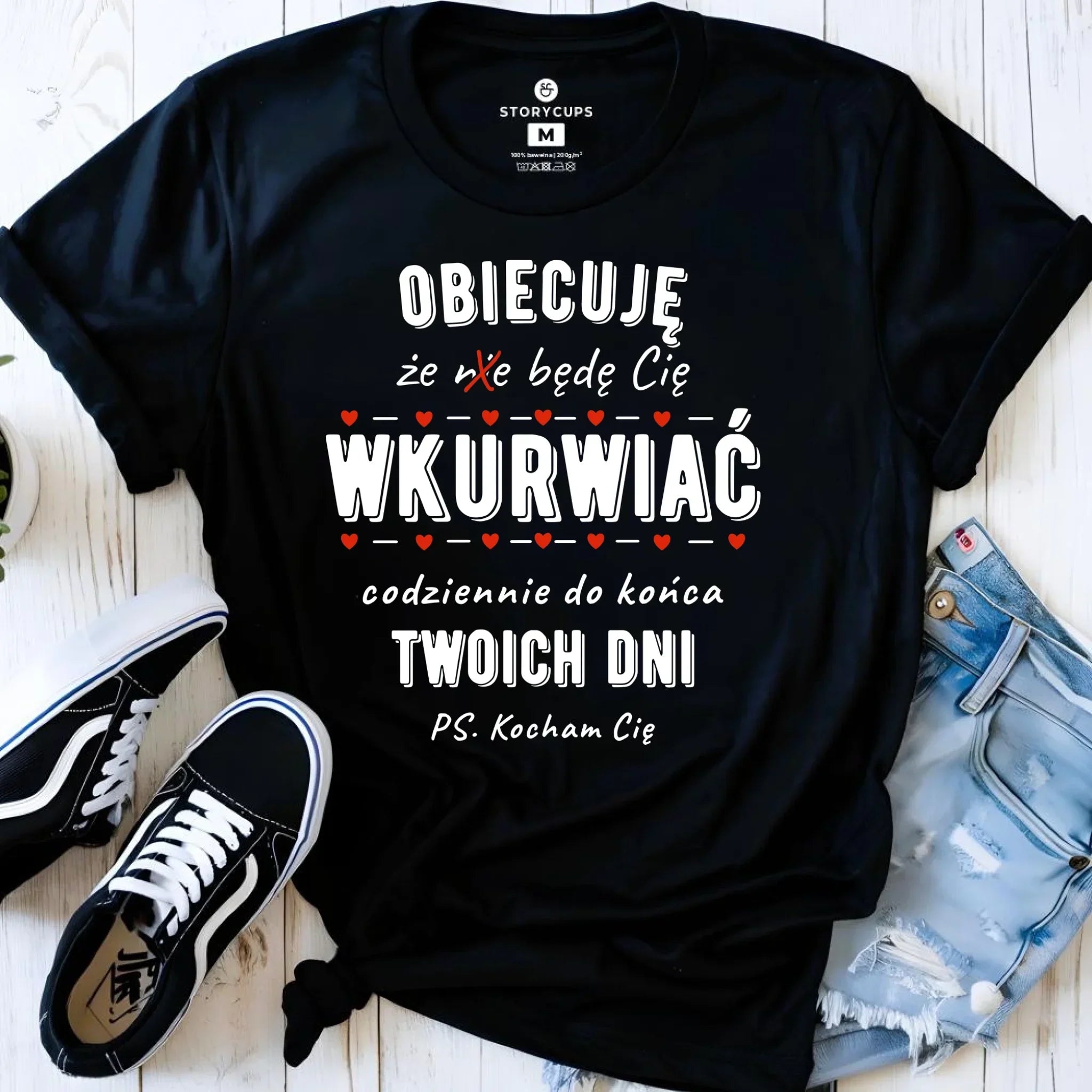 Koszulka damska - Obiecuję, że będę Cię wku*rwiać codziennie - bez cenzury W65 - StoryCups.pl