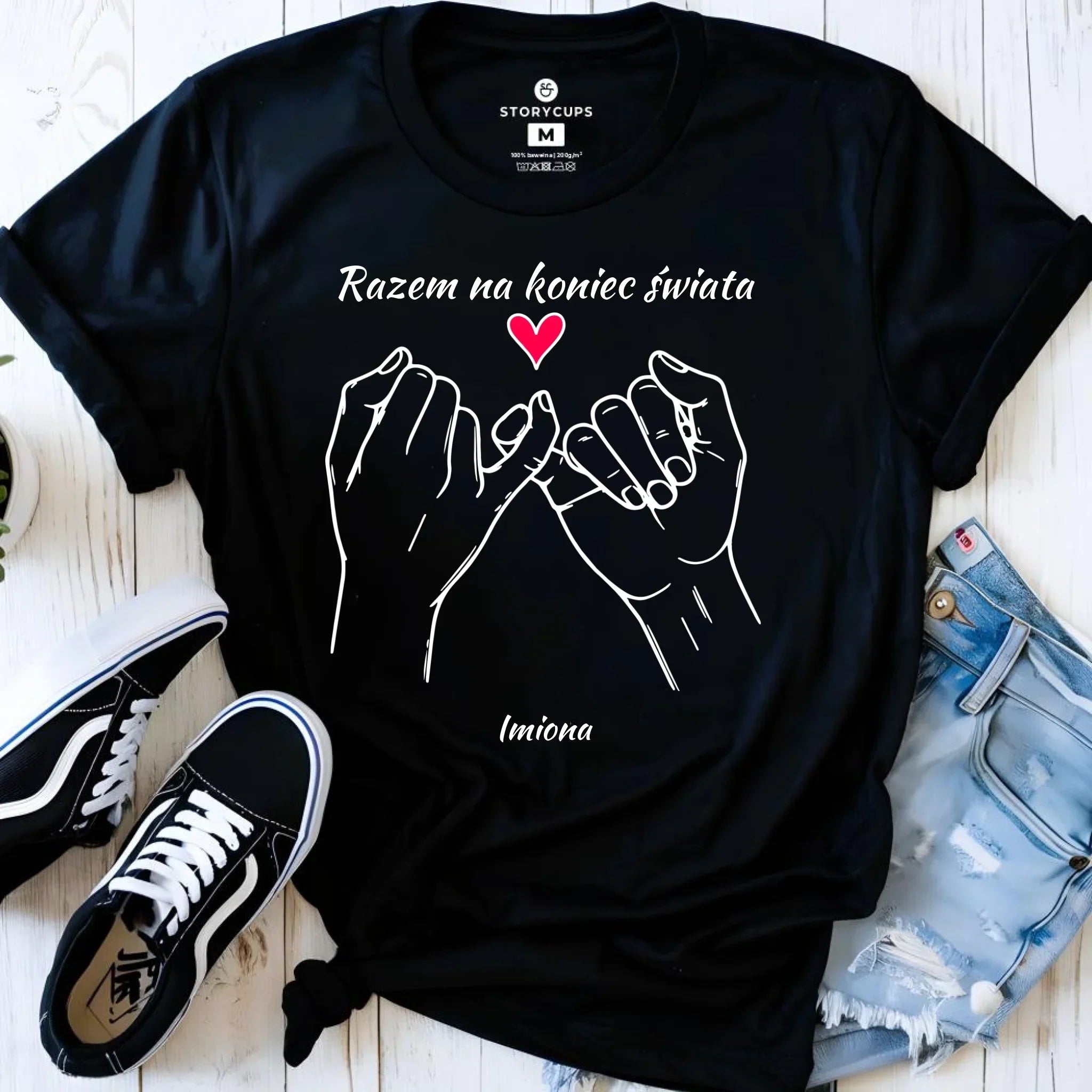Koszulka damska - Razem na koniec świata - personalizowana W60 - StoryCups.pl