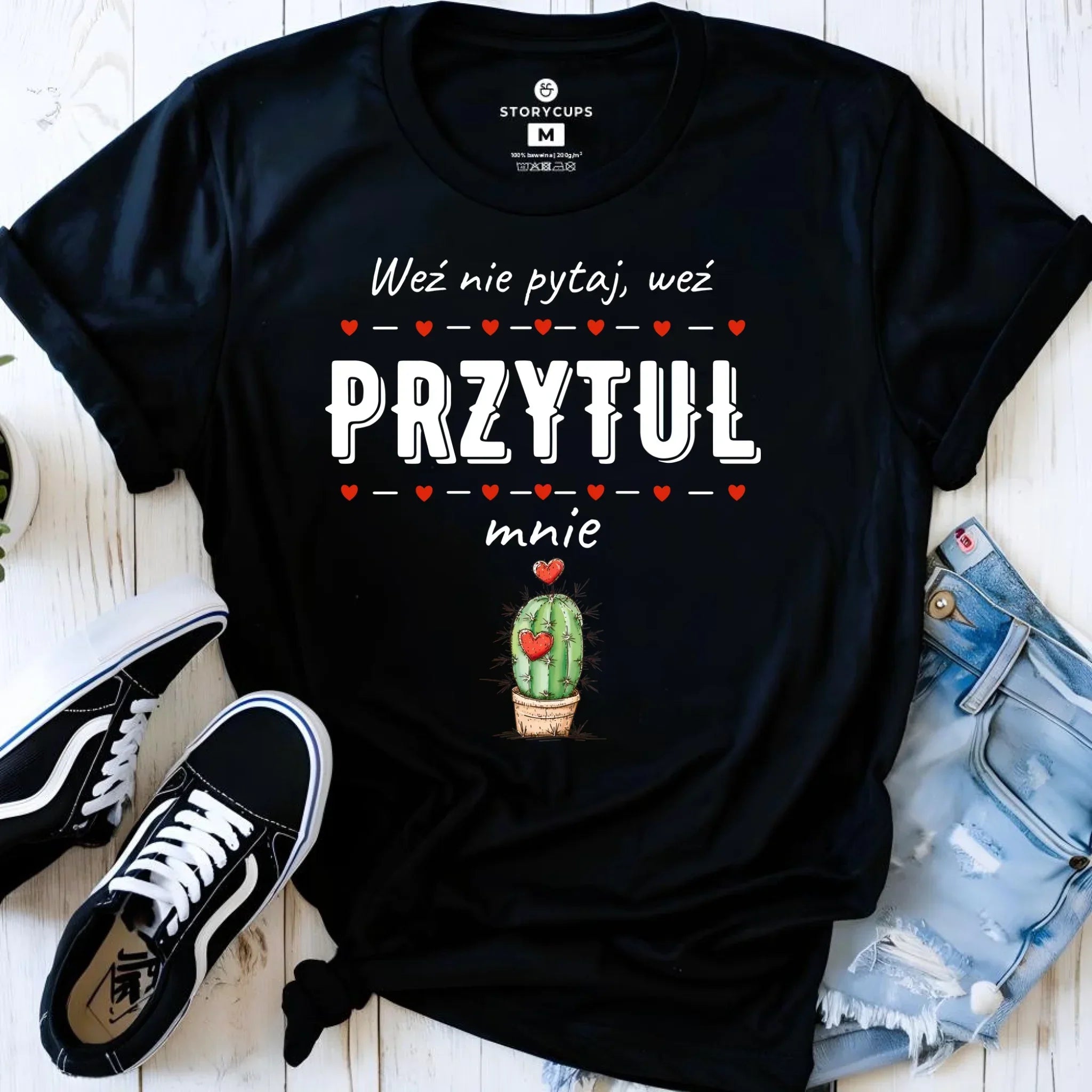 Koszulka damska - Weź nie pytaj, weź przytul mnie W49 - StoryCups.pl