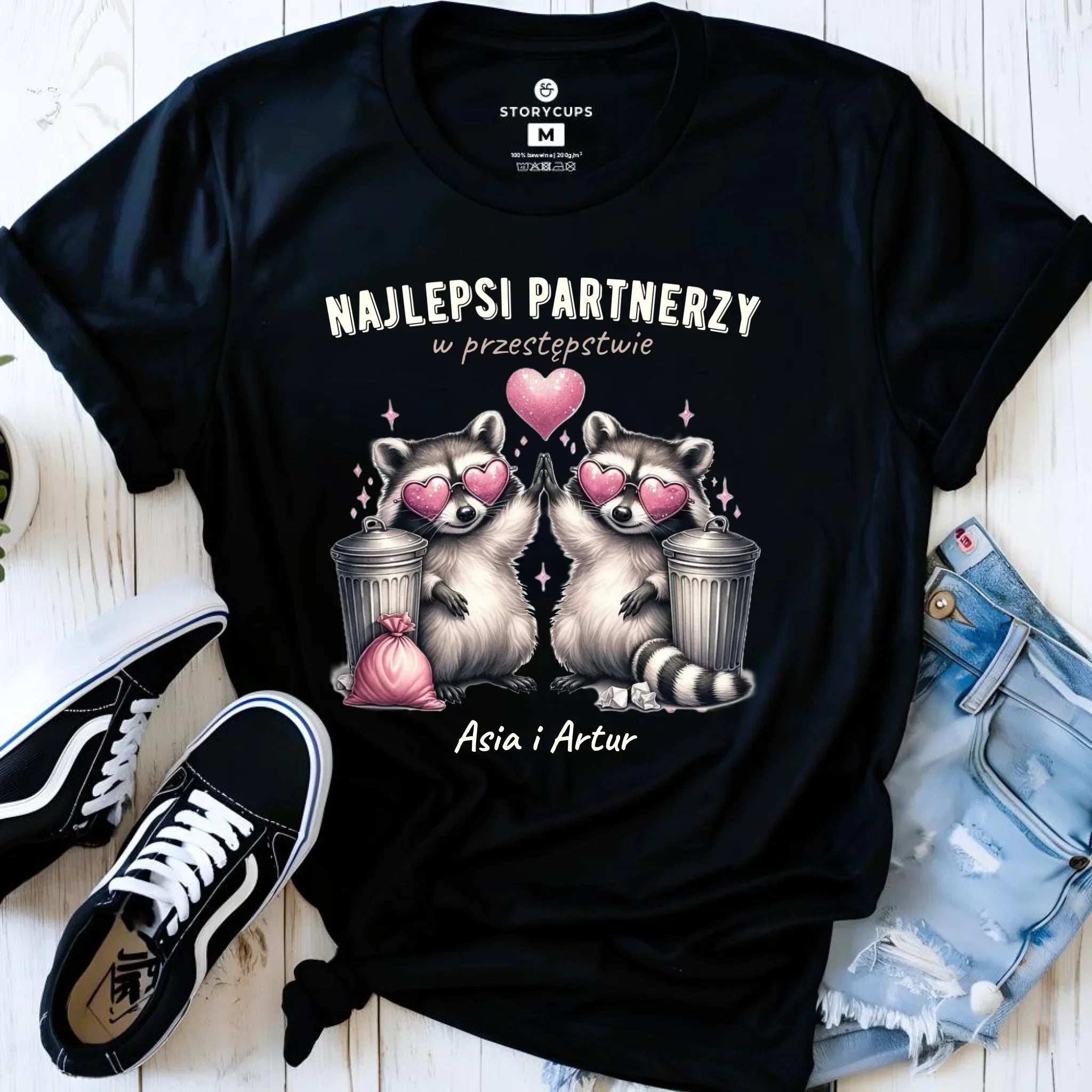 Koszulka damska dla par - Najlepsi partnerzy w przestępstwie - personalizowana W27 - StoryCups.pl