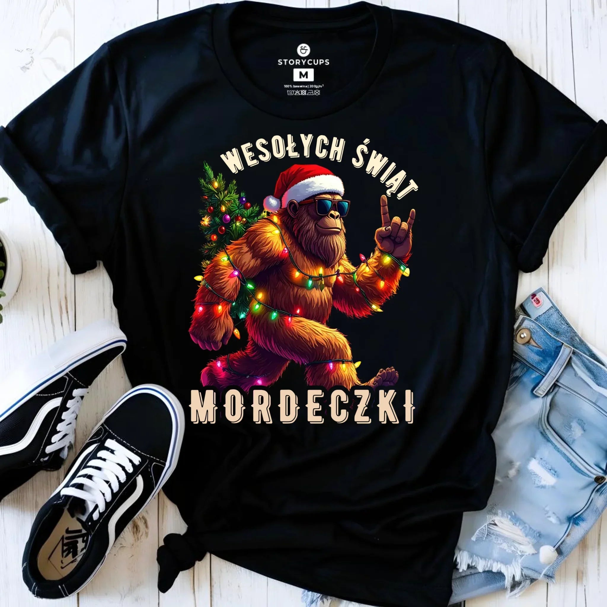 Koszulka damska świąteczna - prezent na święta - Yeti Wesołych Świąt mordeczki BN152 - StoryCups.pl