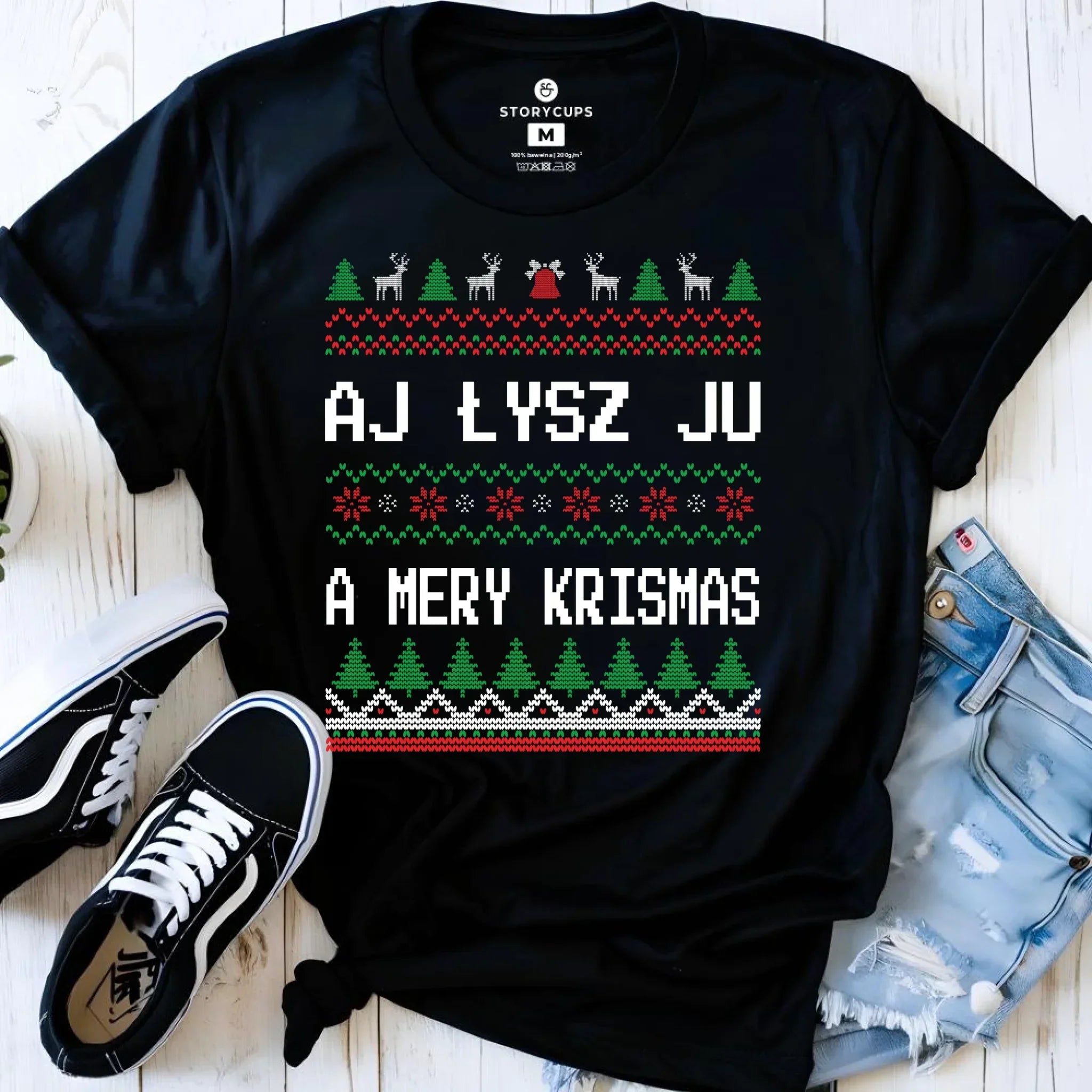 Koszulka damska świąteczna - Aj łysz ju a mery krismas BN12 - StoryCups.pl