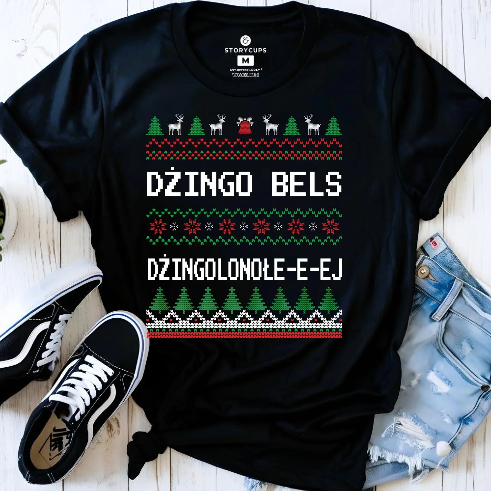 Koszulka damska świąteczna - prezent na Święta - Dżingo bels BN11 - StoryCups.pl