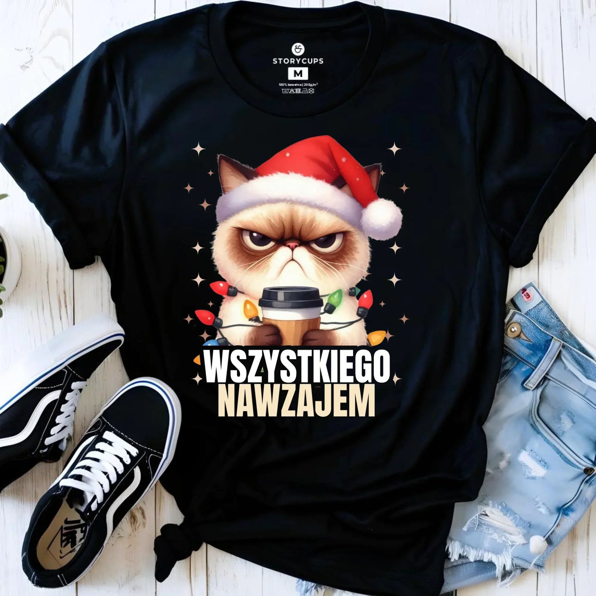 Koszulka damska świąteczna - Grumpy Cat Wszystkiego nawzajem BN33 - StoryCups.pl