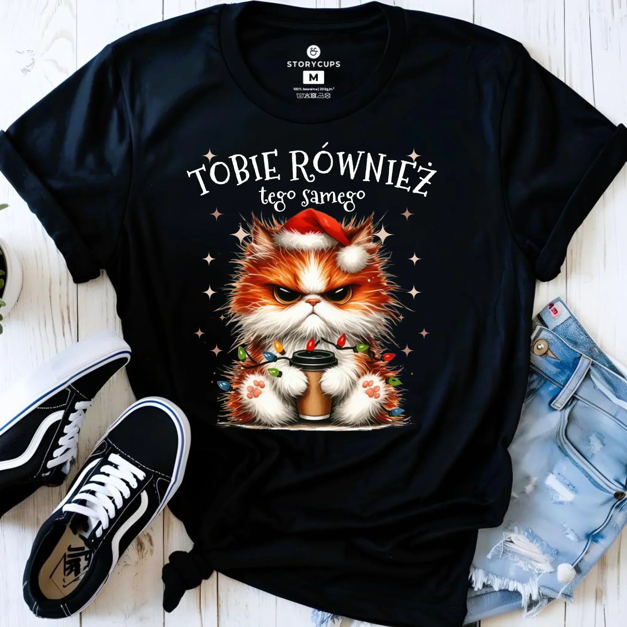 Koszulka damska świąteczna - Grumpy Cat Tobie również tego samego BN32 - StoryCups.pl