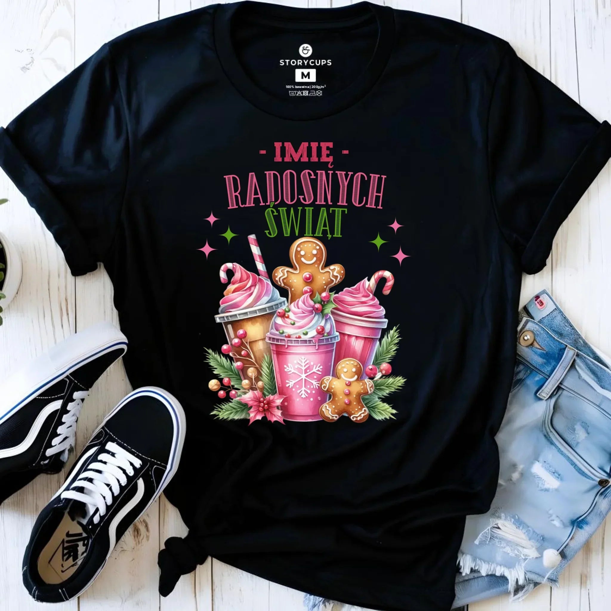 Koszulka damska świąteczna - Radosnych Świąt - personalizowana BN58 - StoryCups.pl