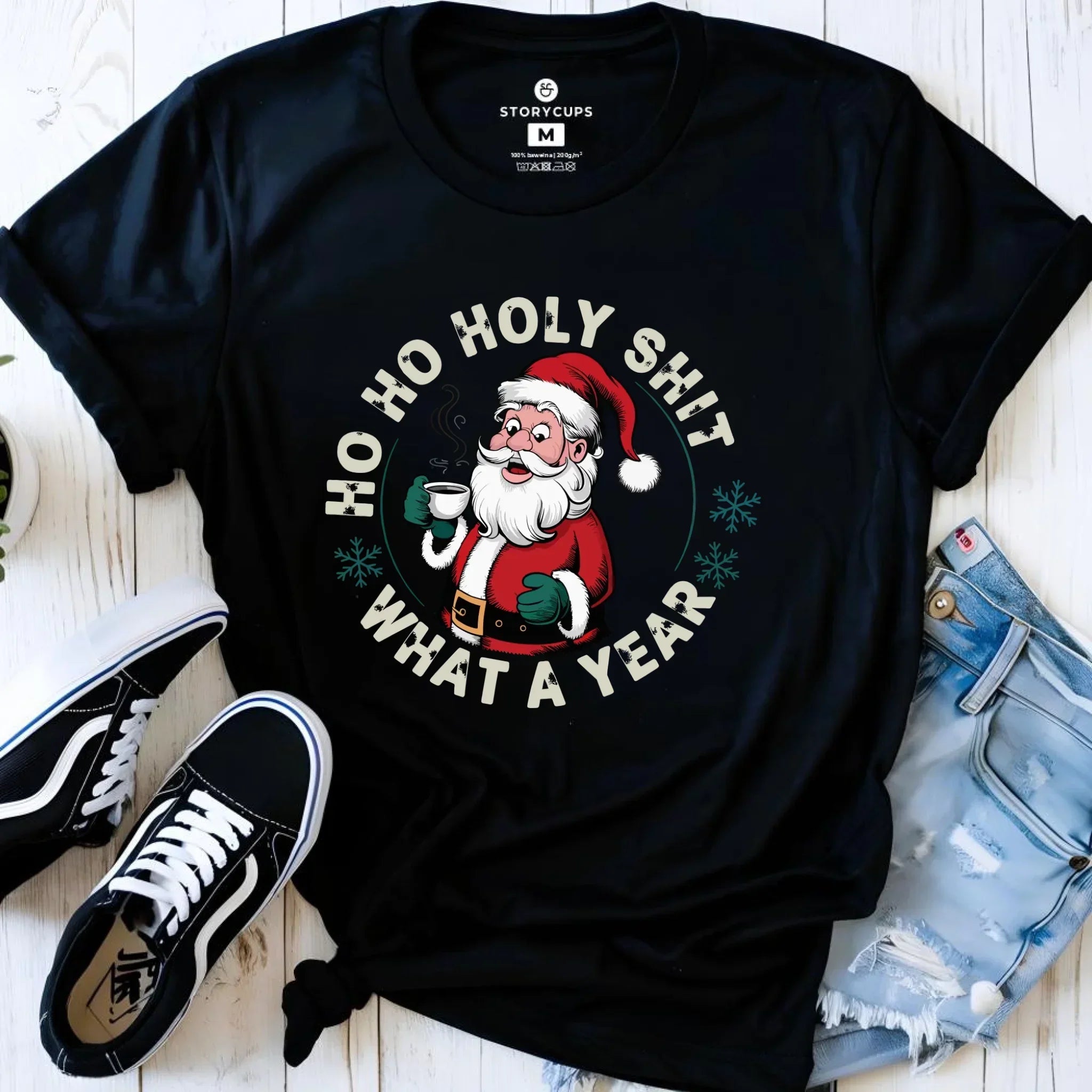 Koszulka damska świąteczna - Ho ho holy shit what a year BN74 - StoryCups.pl