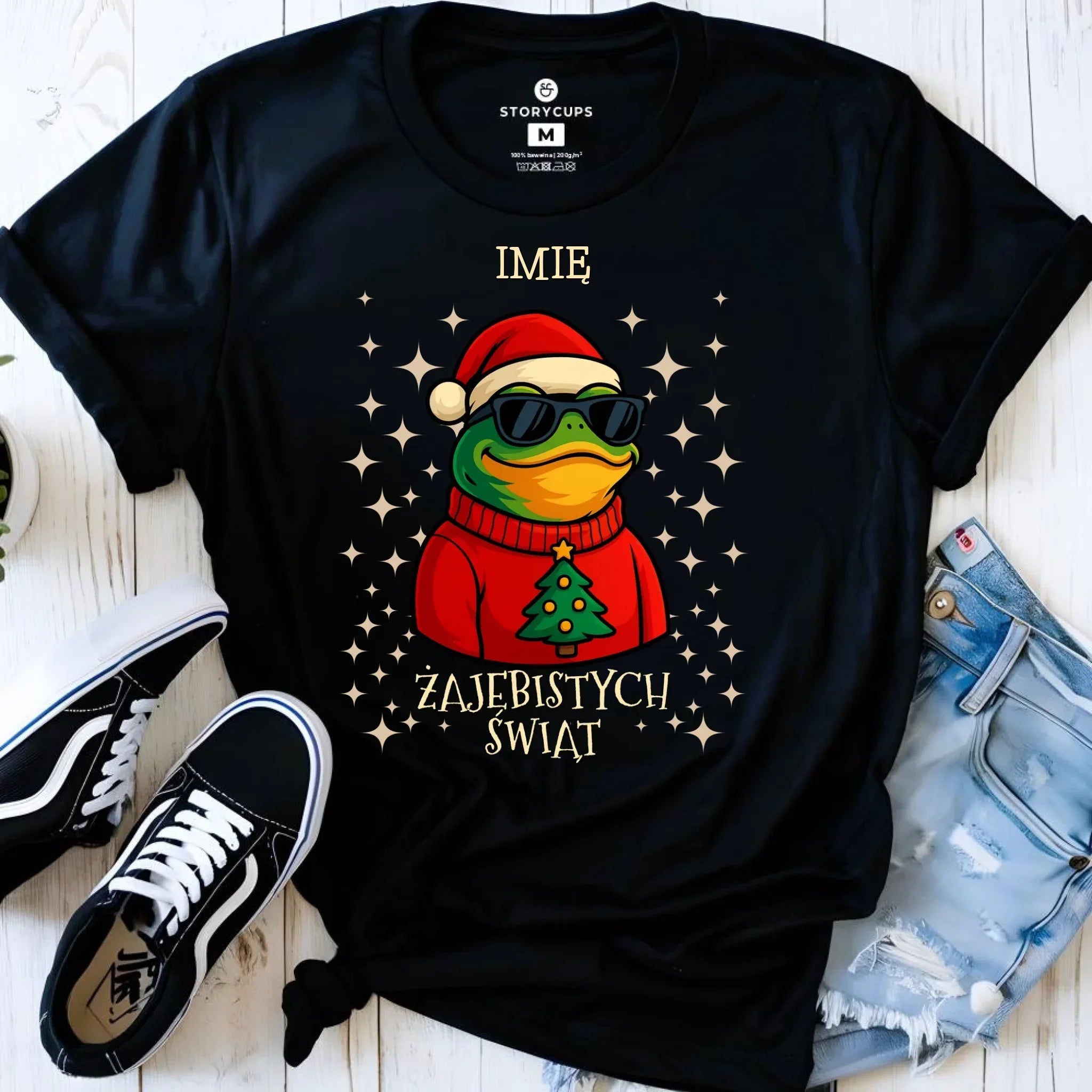 Koszulka damska świąteczna - Żajebistych Świąt - personalizowana BN144 - StoryCups.pl
