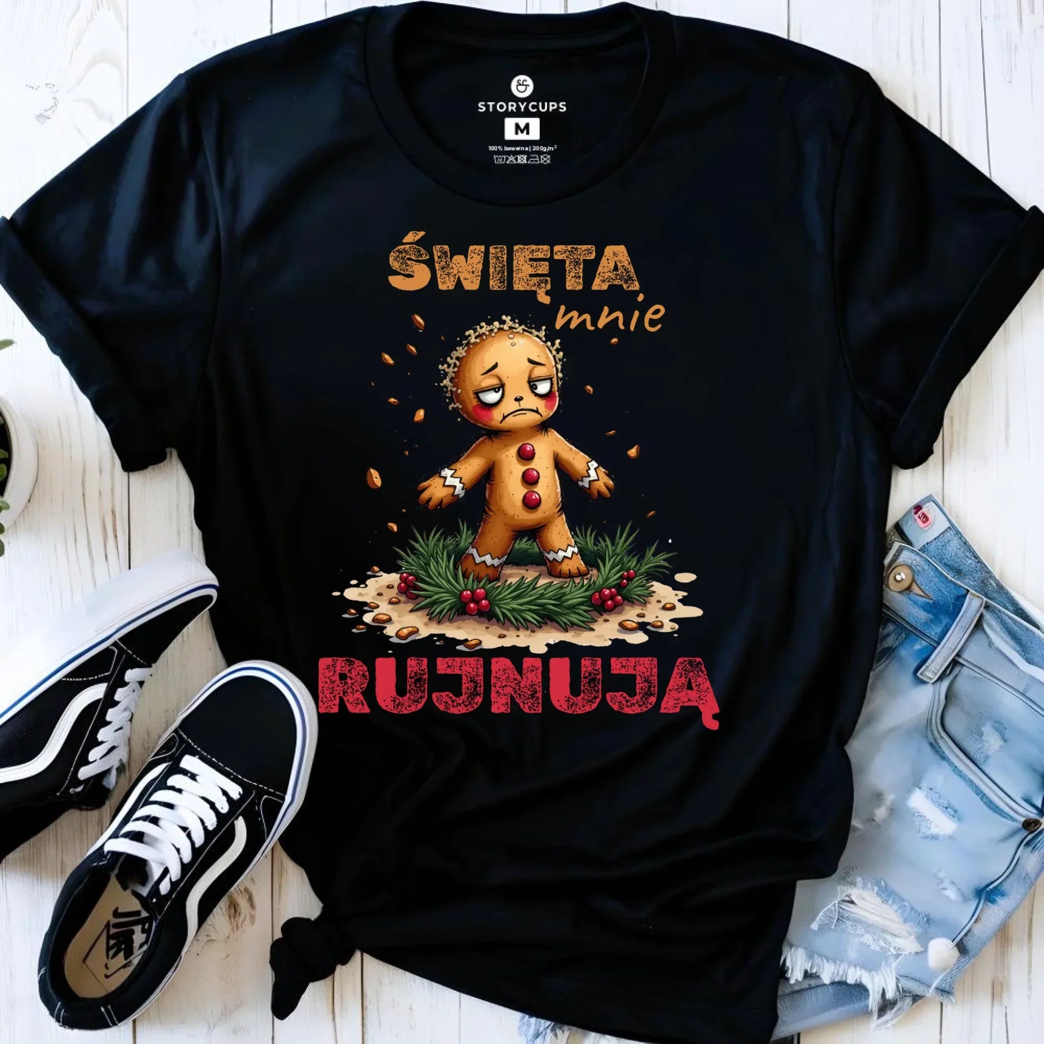 Koszulka damska świąteczna - Piernik Święta mnie rujnują BN143 - StoryCups.pl
