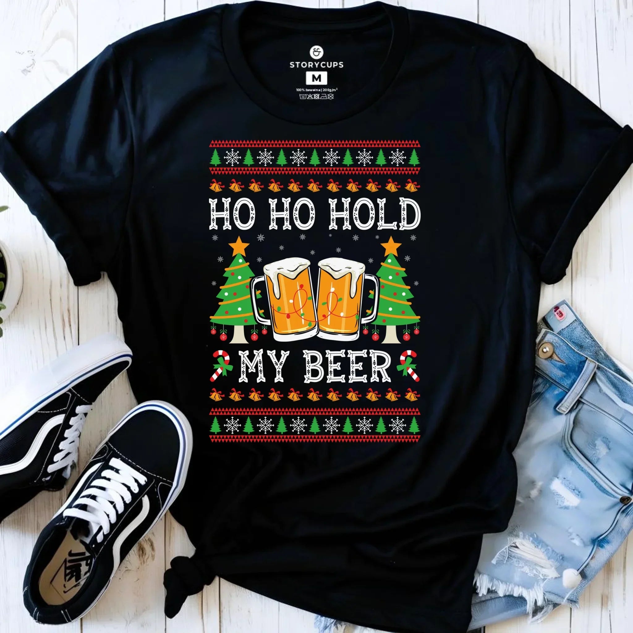 Koszulka damska świąteczna - Ho ho hold my beer BN131 - StoryCups.pl