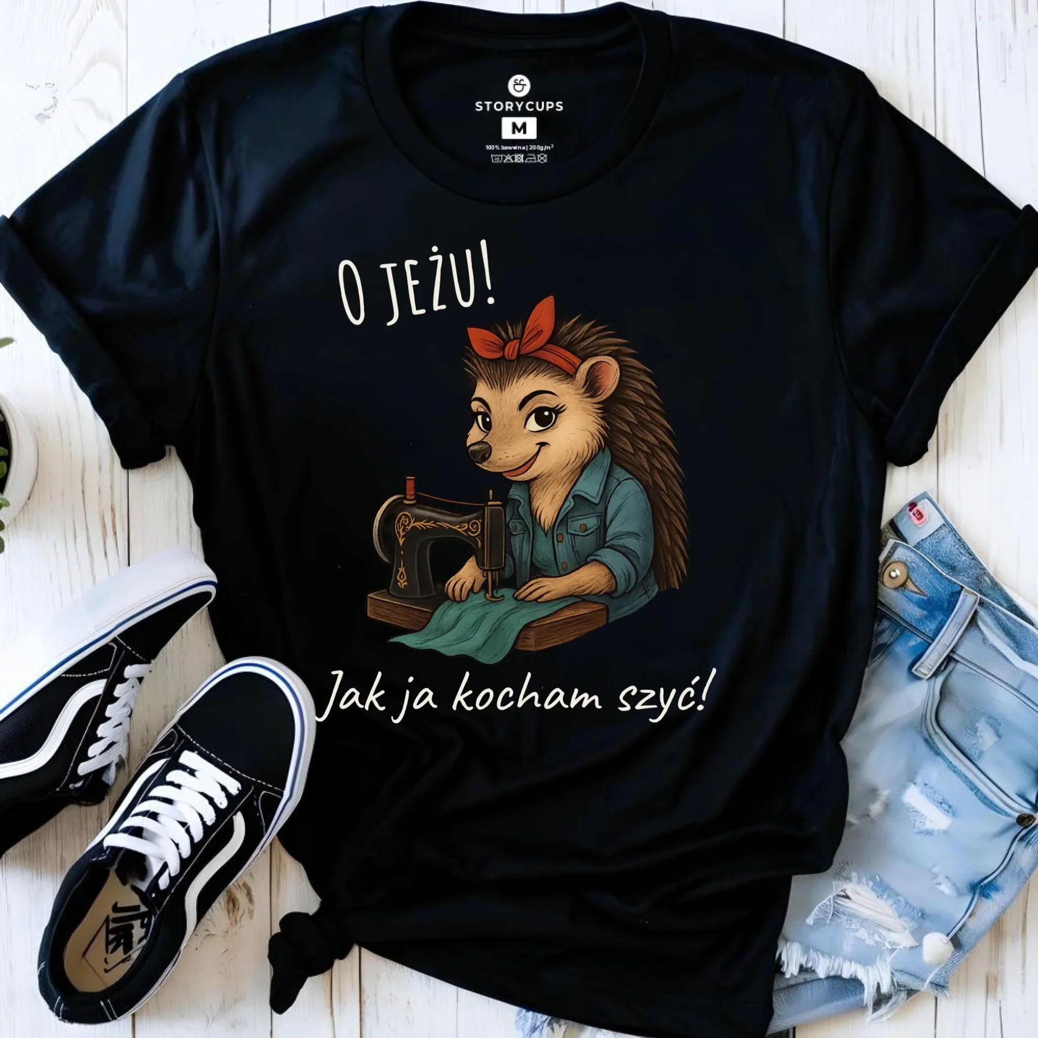 Koszulka damska szyciowa dla krawcowej - O JEŻU! Jak ja kocham szyć! HS09 - StoryCups.pl
