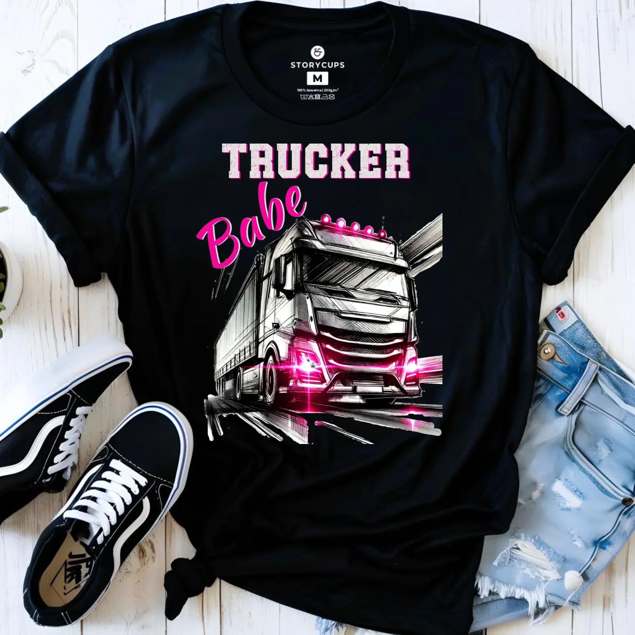 Koszulka damska - kierowca ciężarówki - Trucker Babe ZKT13 - StoryCups.pl