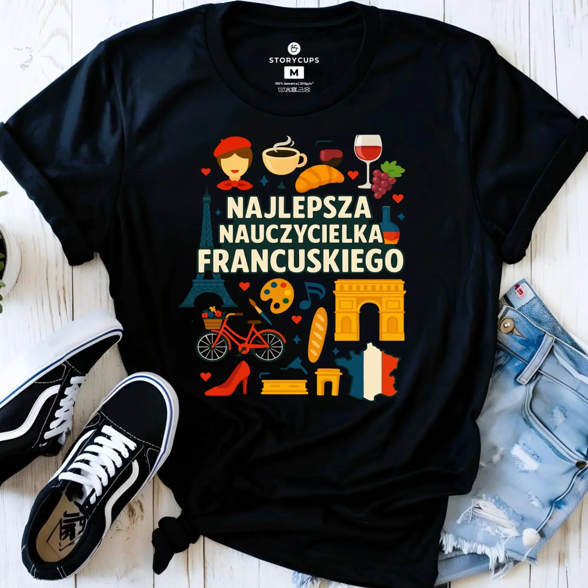 Koszulka damska dla nauczycielki - Najlepsza nauczycielka francuskiego N58 - StoryCups.pl