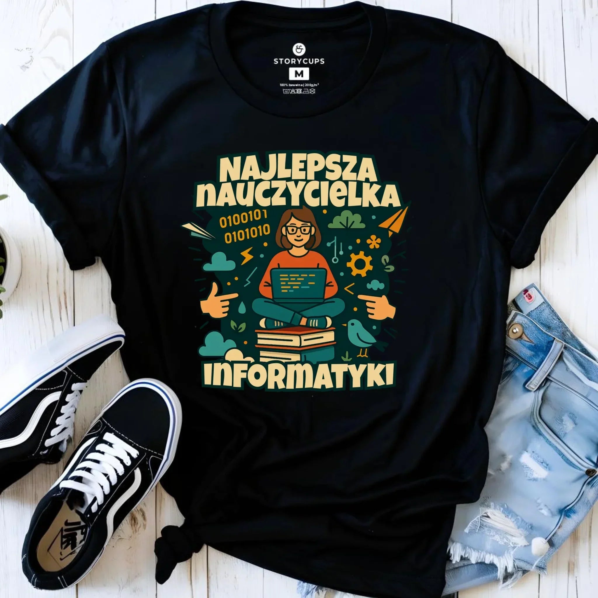 Koszulka damska dla nauczycielki - Najlepsza nauczycielka informatyki N51 - StoryCups.pl