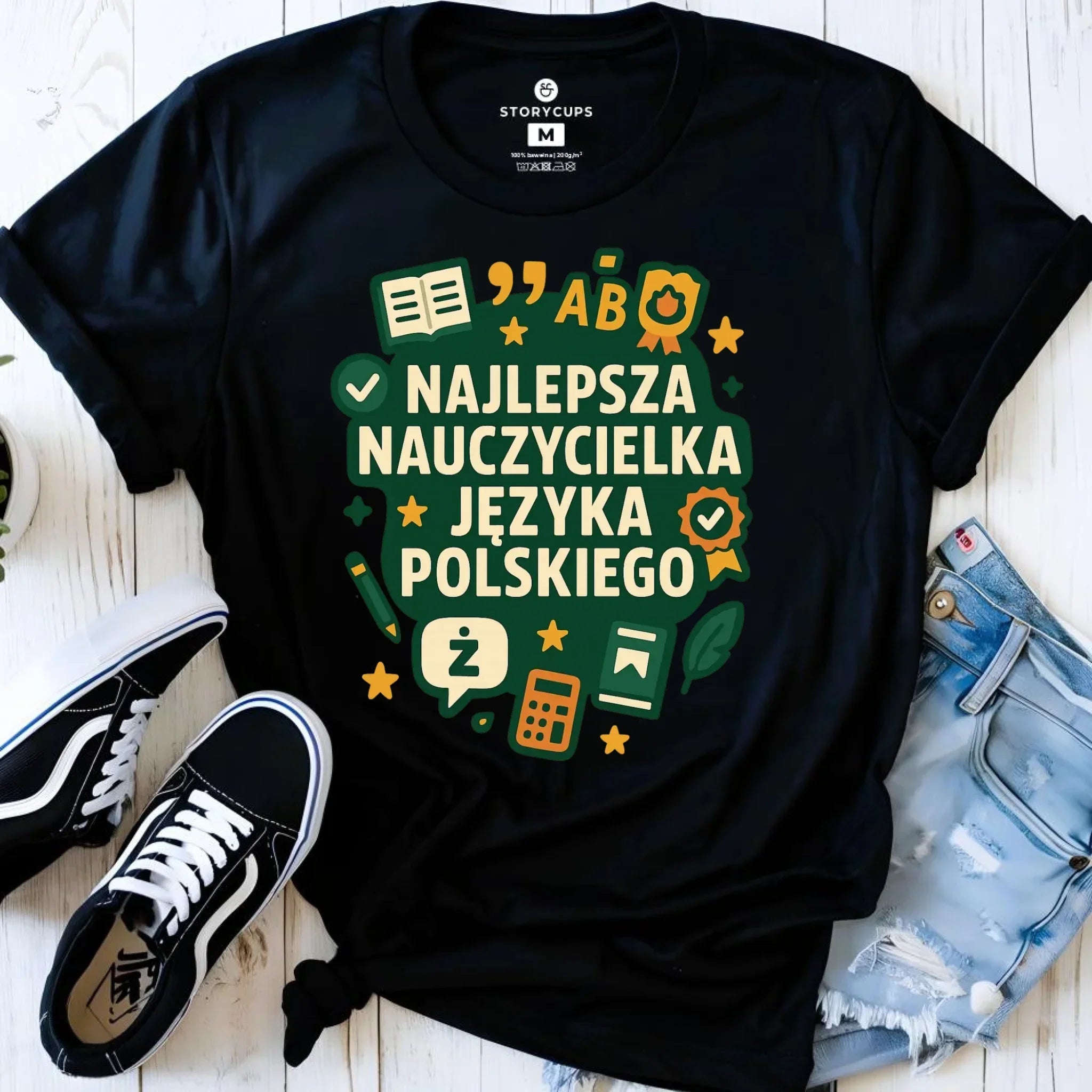 Koszulka damska dla nauczycielki - Najlepsza nauczycielka języka polskiego N75 - StoryCups.pl