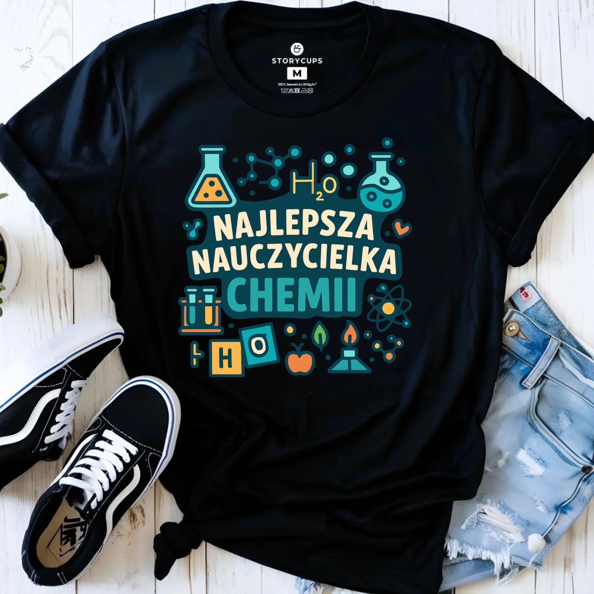 Koszulka damska dla nauczycielki - Najlepsza nauczycielka chemii N44 - StoryCups.pl