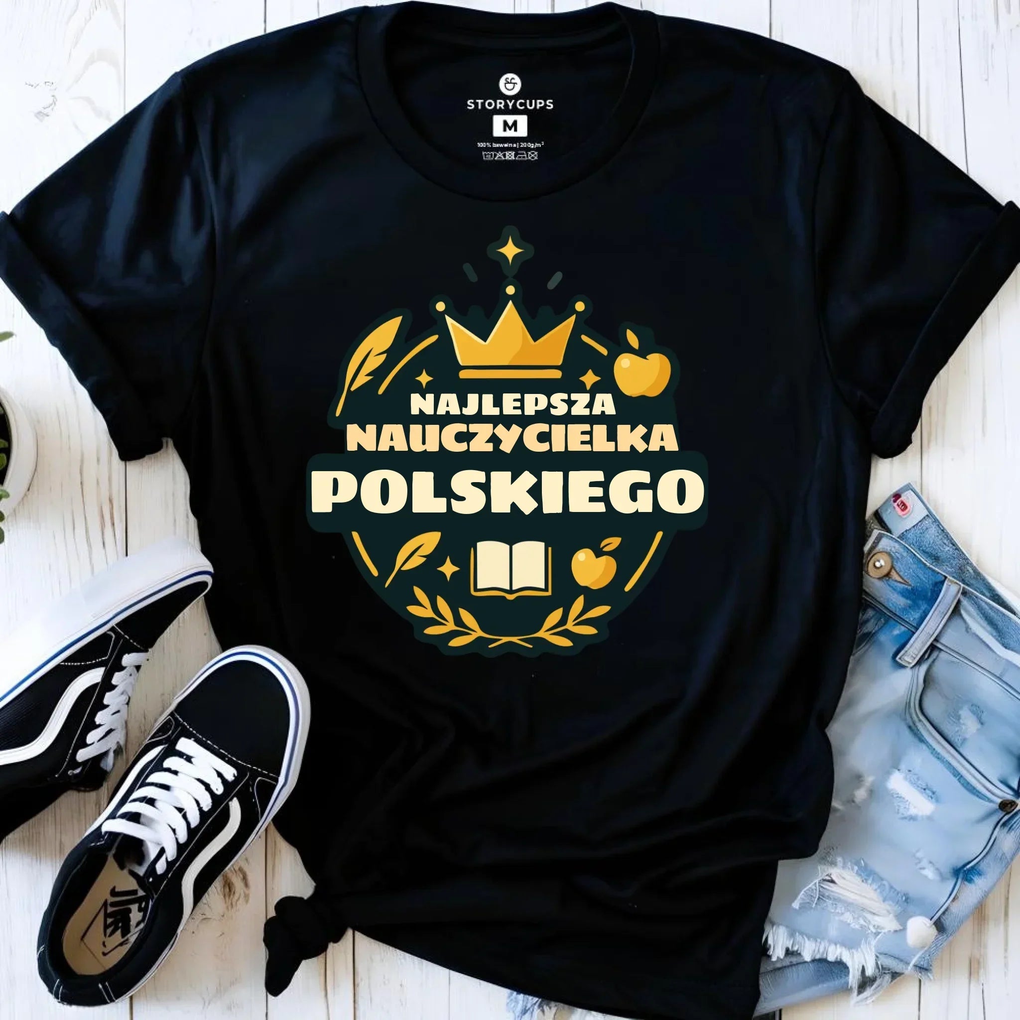 Koszulka dla nauczycielki - Najlepsza nauczycielka języka polskiego N41 - StoryCups.pl