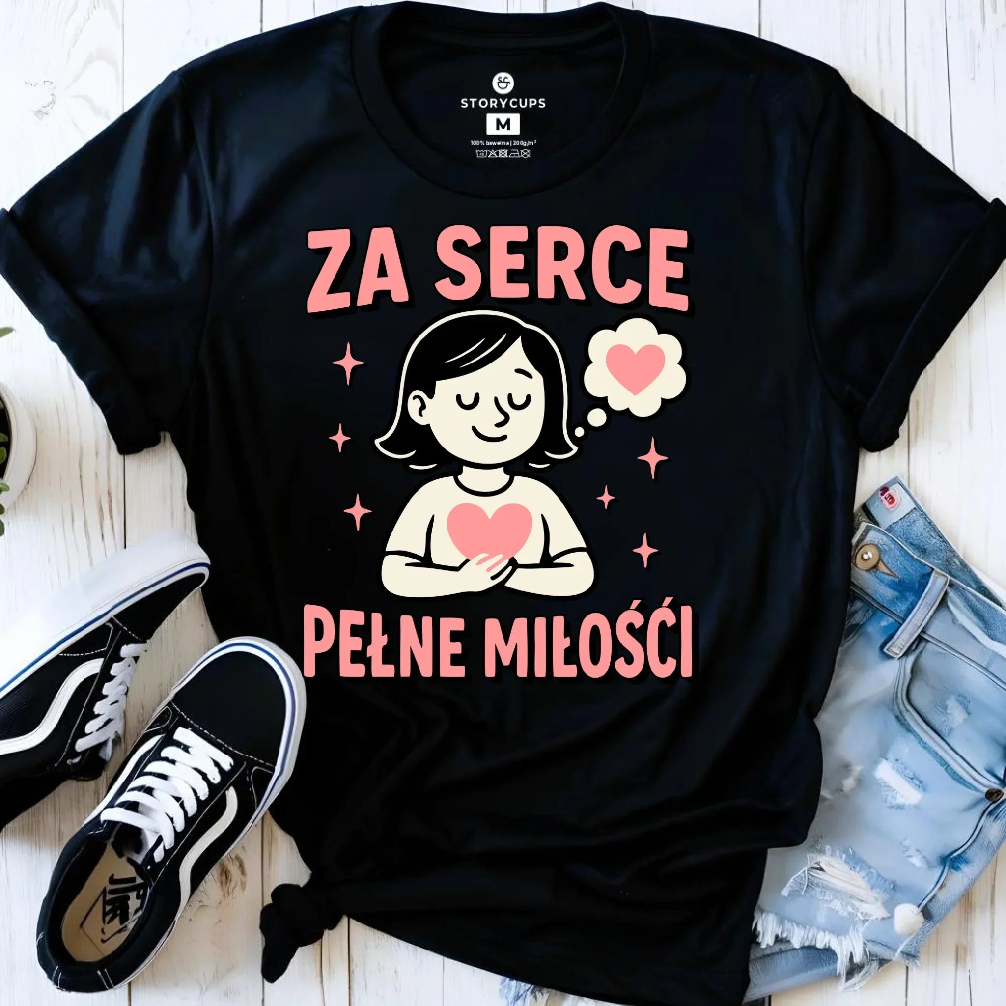 Koszulka damska dla nauczycielki - przedszkolanki - Za serce pełne miłości N17 - StoryCups.pl