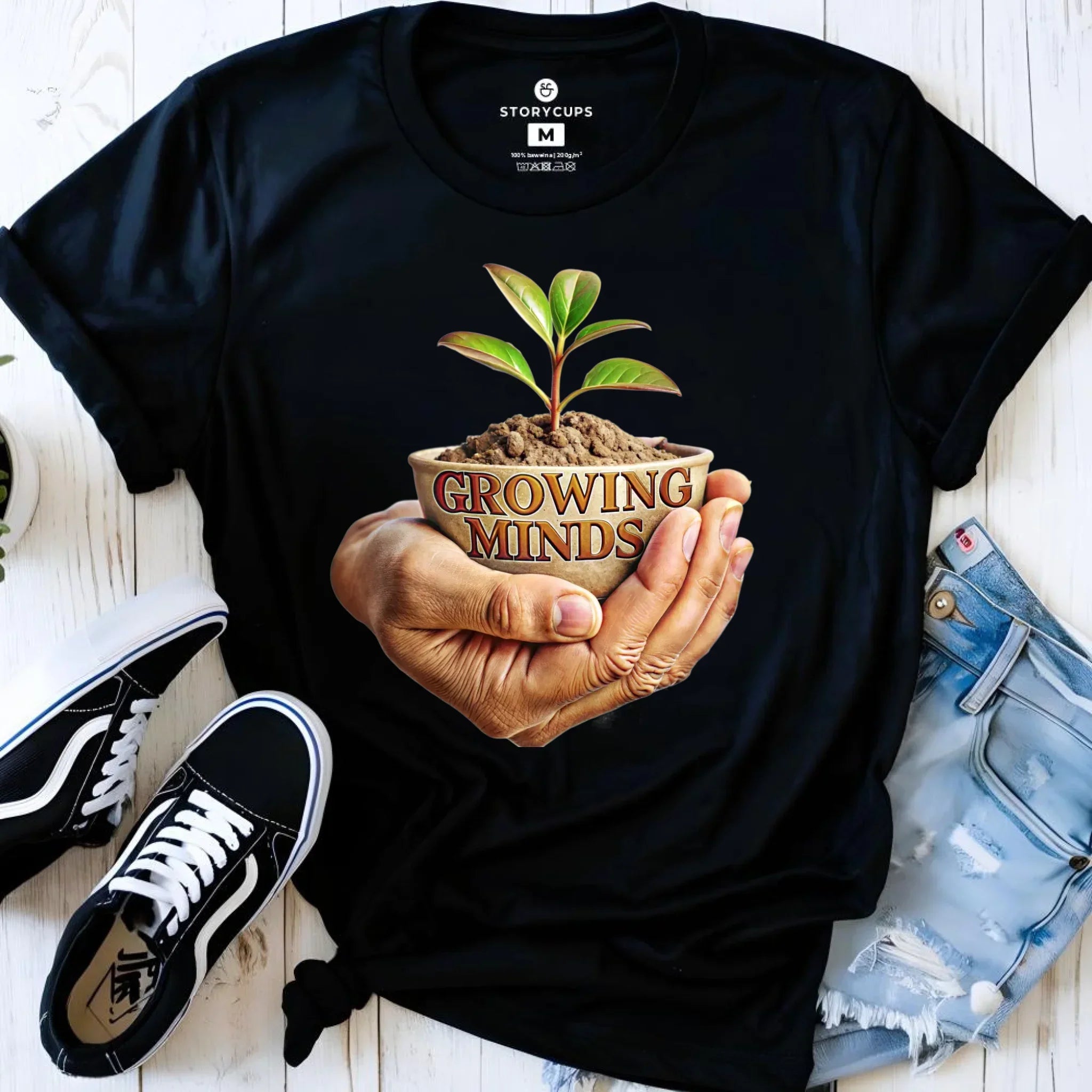 Koszulka damska dla nauczycielki - Growing minds N15 - StoryCups.pl