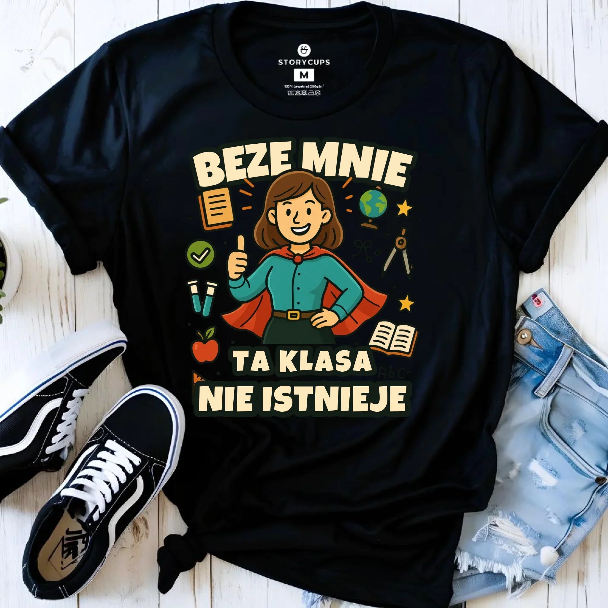 Koszulka damska dla nauczycielki - Beze mnie ta klasa nie istnieje N47 - StoryCups.pl