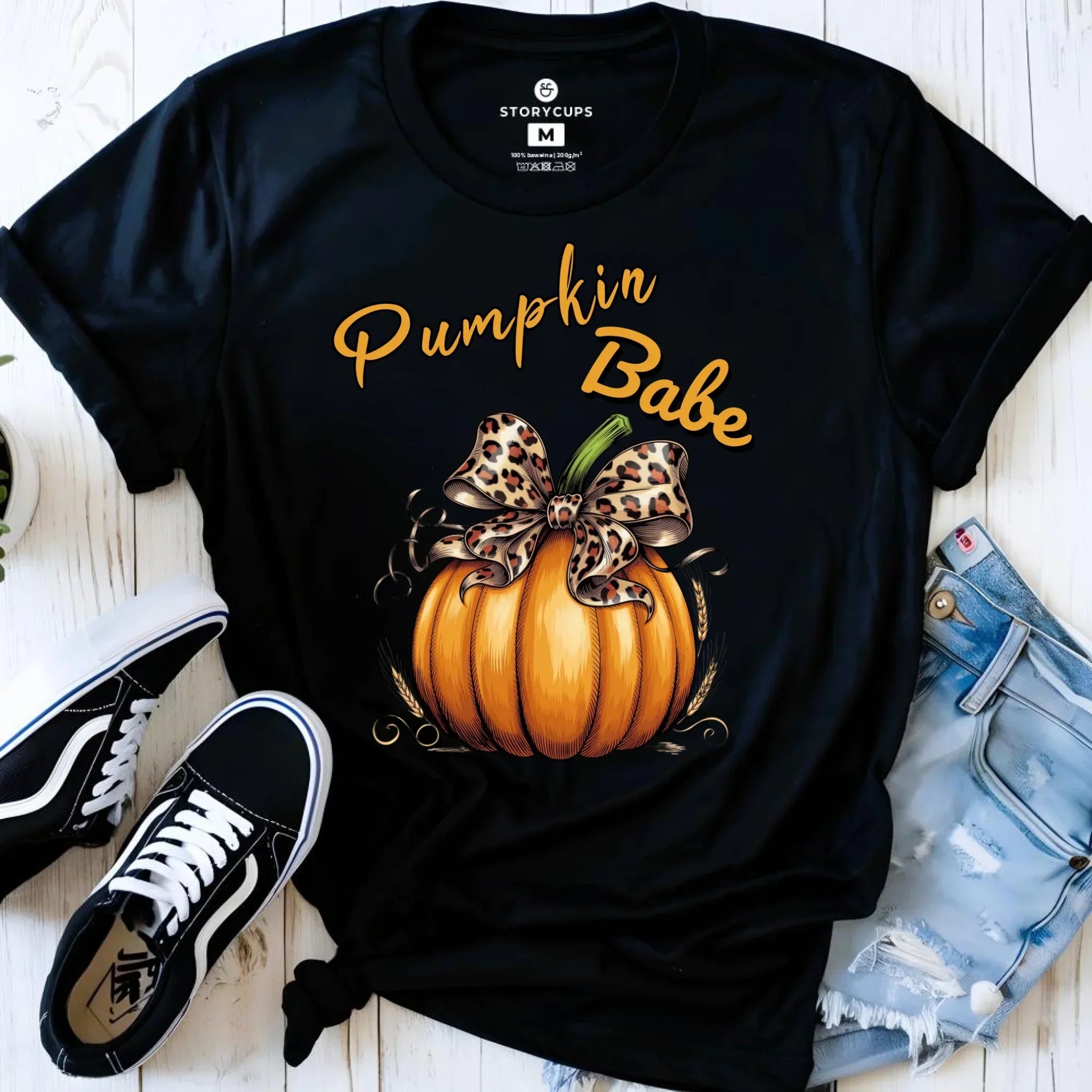 Koszulka damska jesienna - Pumpkin Babe - dla miłośniczki dyni JS33 - StoryCups.pl