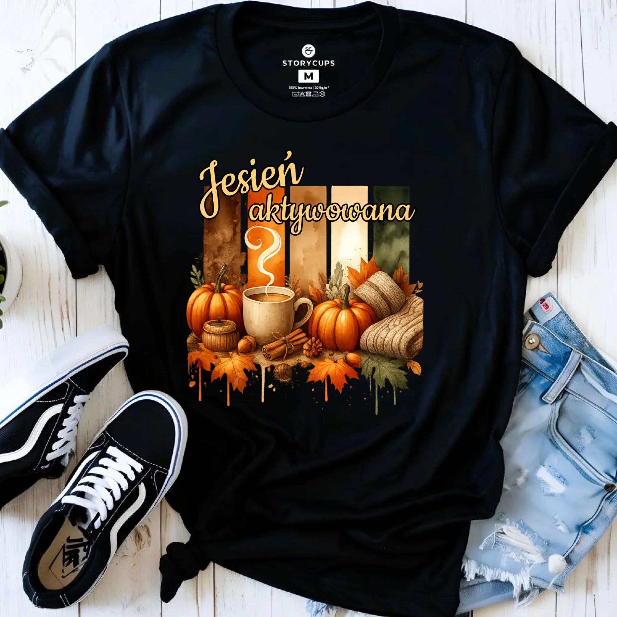 Koszulka damska jesienna - Jesień aktywowana JS26 - StoryCups.pl