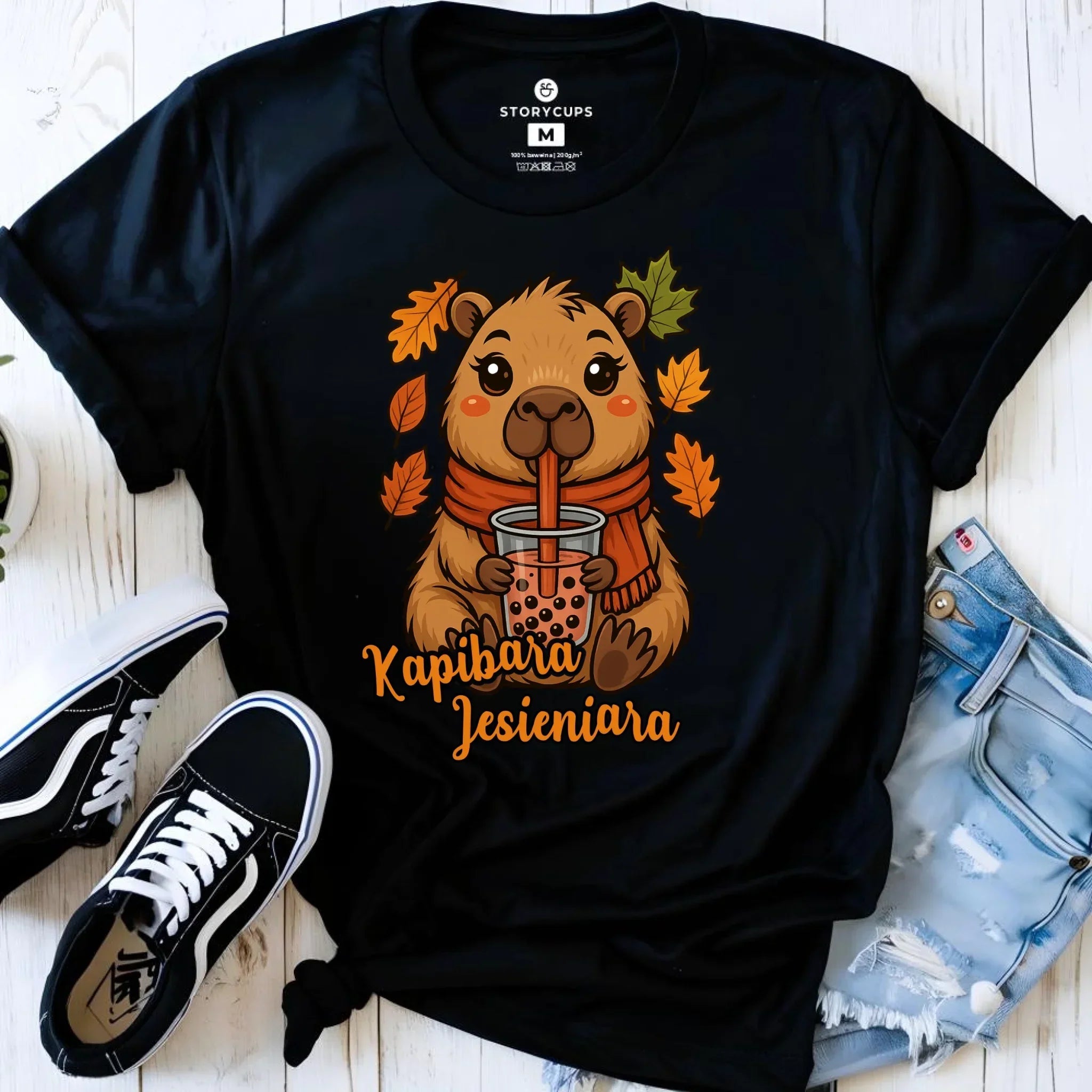 Koszulka damska jesienna - Kapibara Jesieniara JS19 - StoryCups.pl