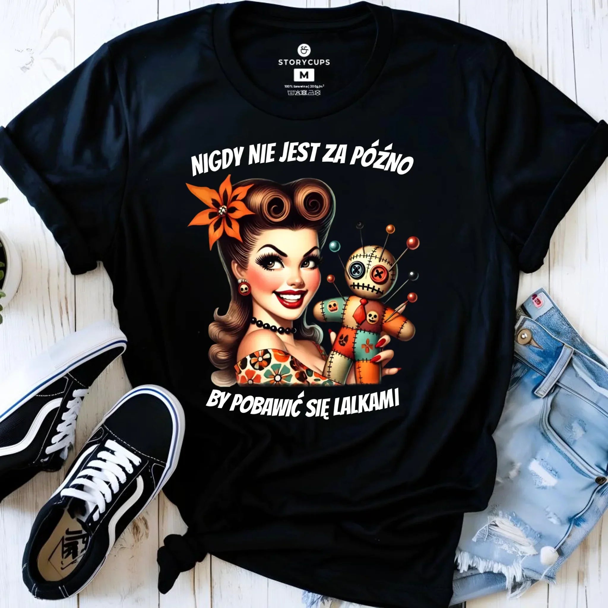 Koszulka damska - Laleczka Voodoo retro DZ21 - StoryCups.pl