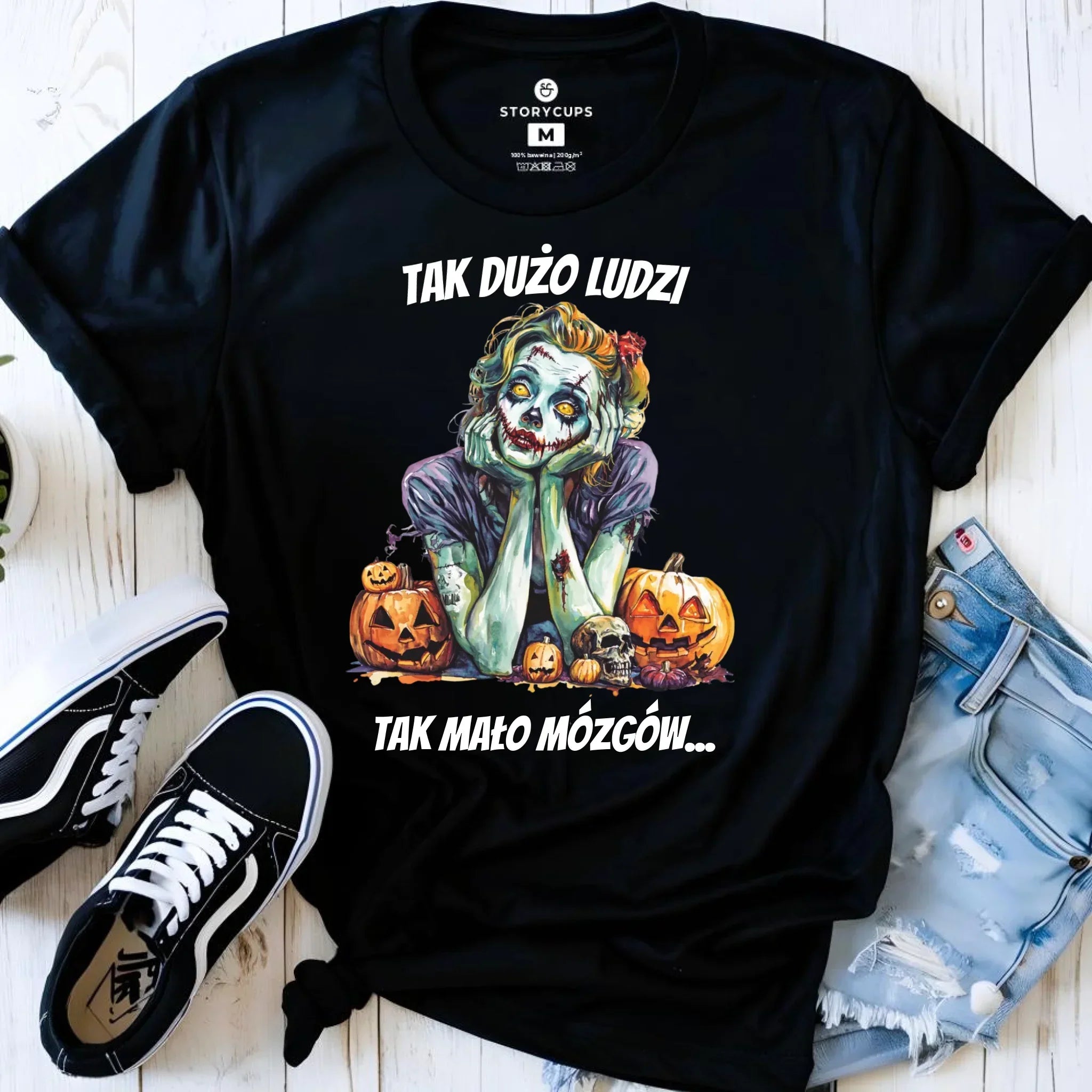 Koszulka damska na Halloween - Zombie - Tak mało mózgów HL31 - StoryCups.pl
