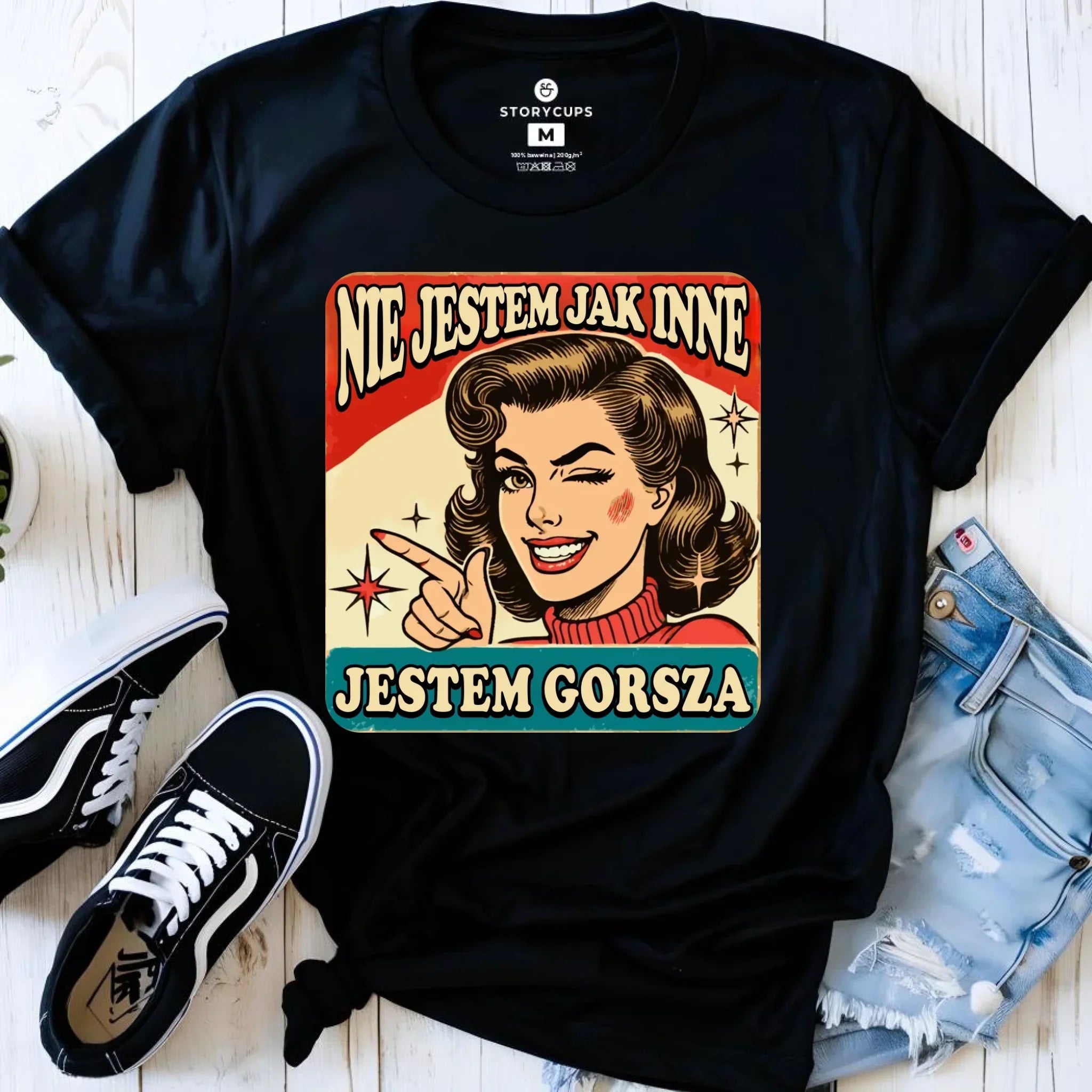 Koszulka damska - Nie jestem jak inne, jestem gorsza - w stylu retro DZ07 - StoryCups.pl