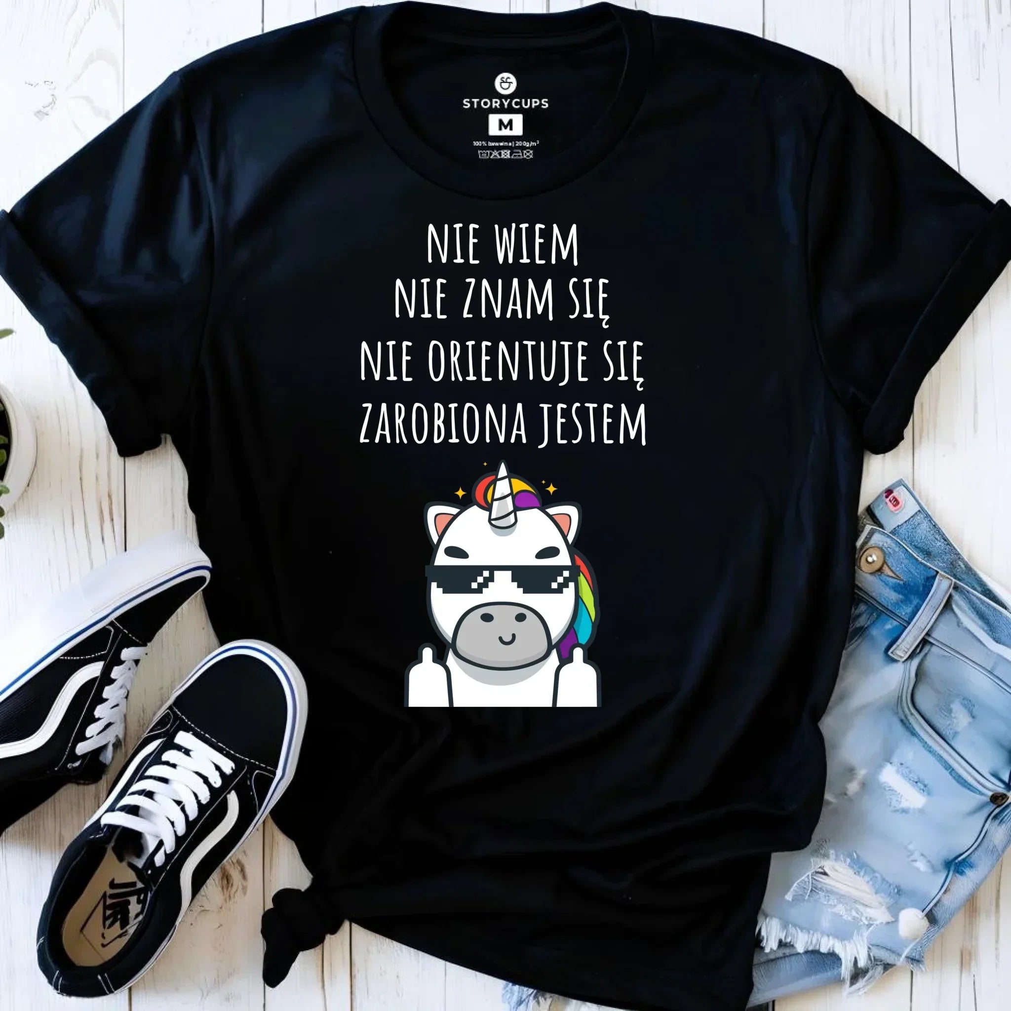 Koszulka damska - Nie wiem, nie znam się, zarobiona jestem DZ05 - StoryCups.pl