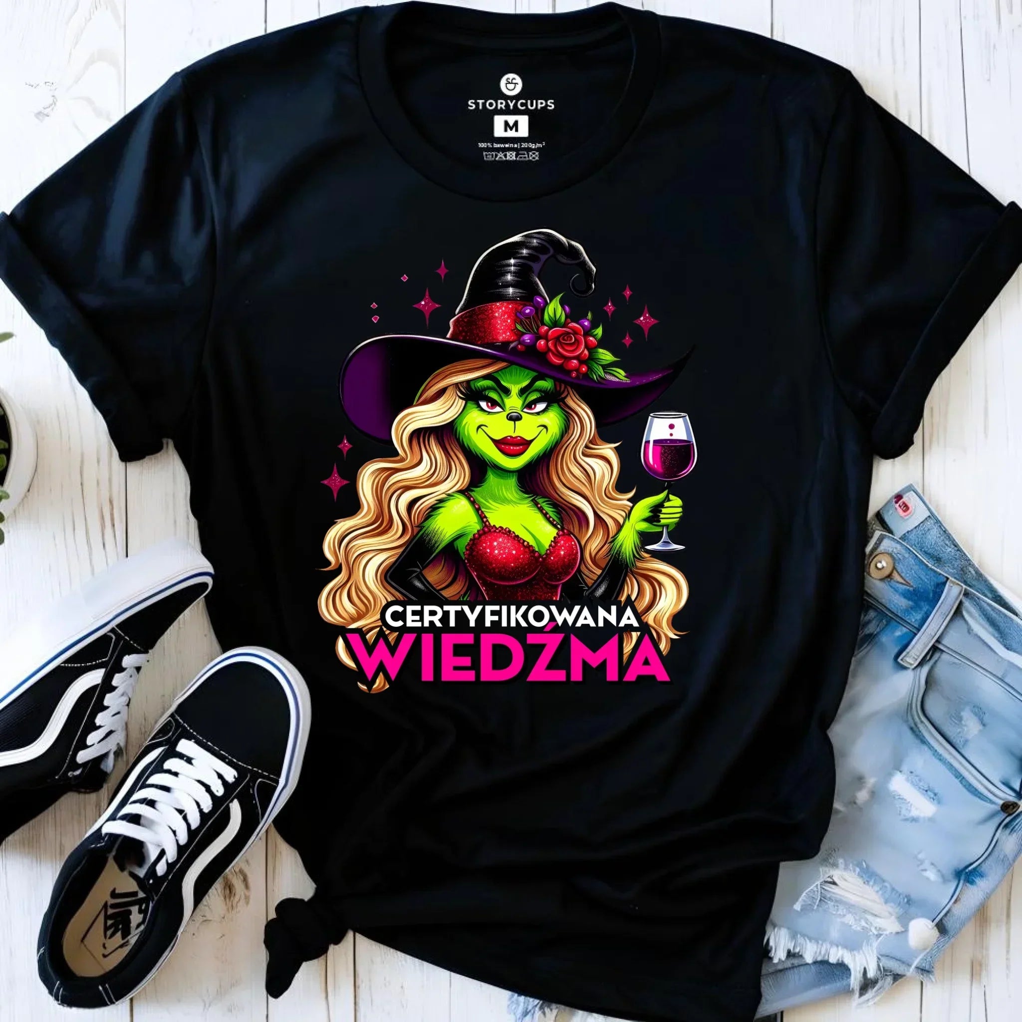 Koszulka damska - Certyfikowana wiedźma - śmieszna HL13 - StoryCups.pl