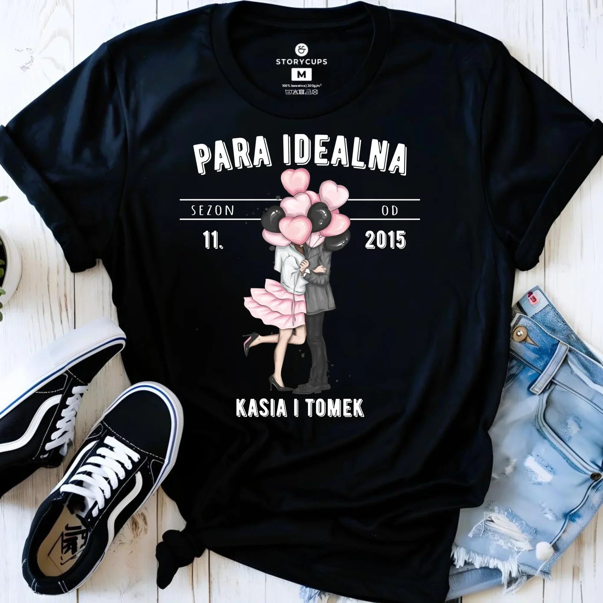 Koszulka damska dla par na rocznicę - Para idealna - personalizowana W11 - StoryCups.pl