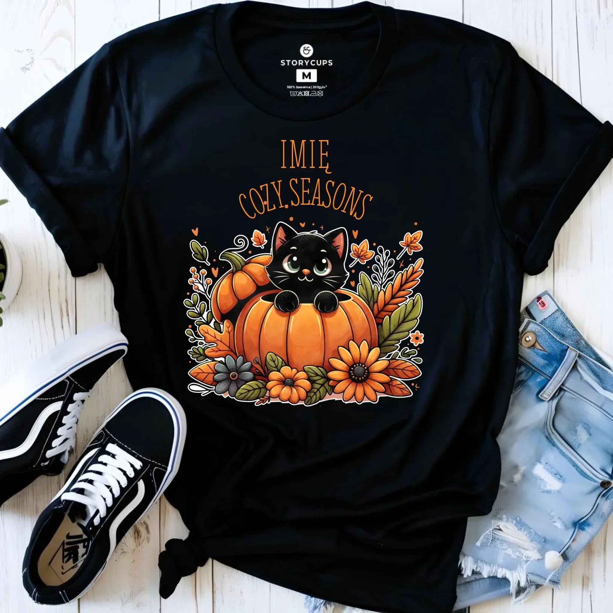 Koszulka damska jesieniara - Cozy Seasons - personalizowana JS01 - StoryCups.pl