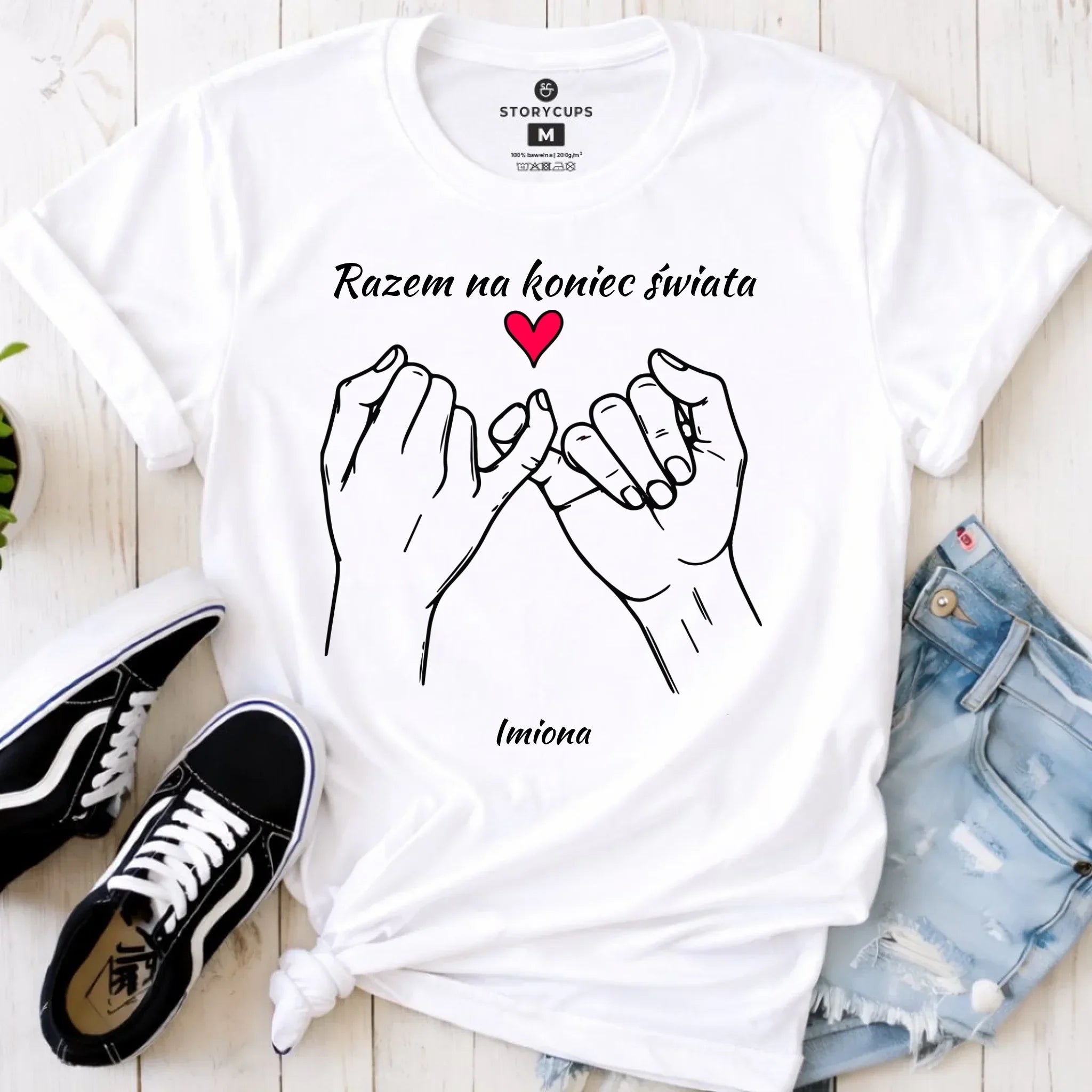 Koszulka damska - Razem na koniec świata - personalizowana W60 - StoryCups.pl