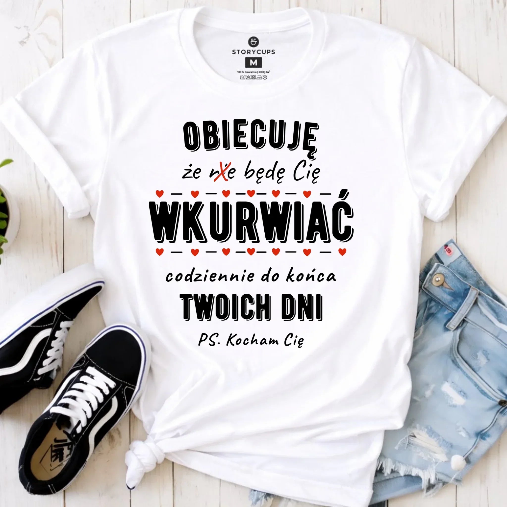 Koszulka damska - Obiecuję, że będę Cię wku*rwiać codziennie - bez cenzury W65 - StoryCups.pl