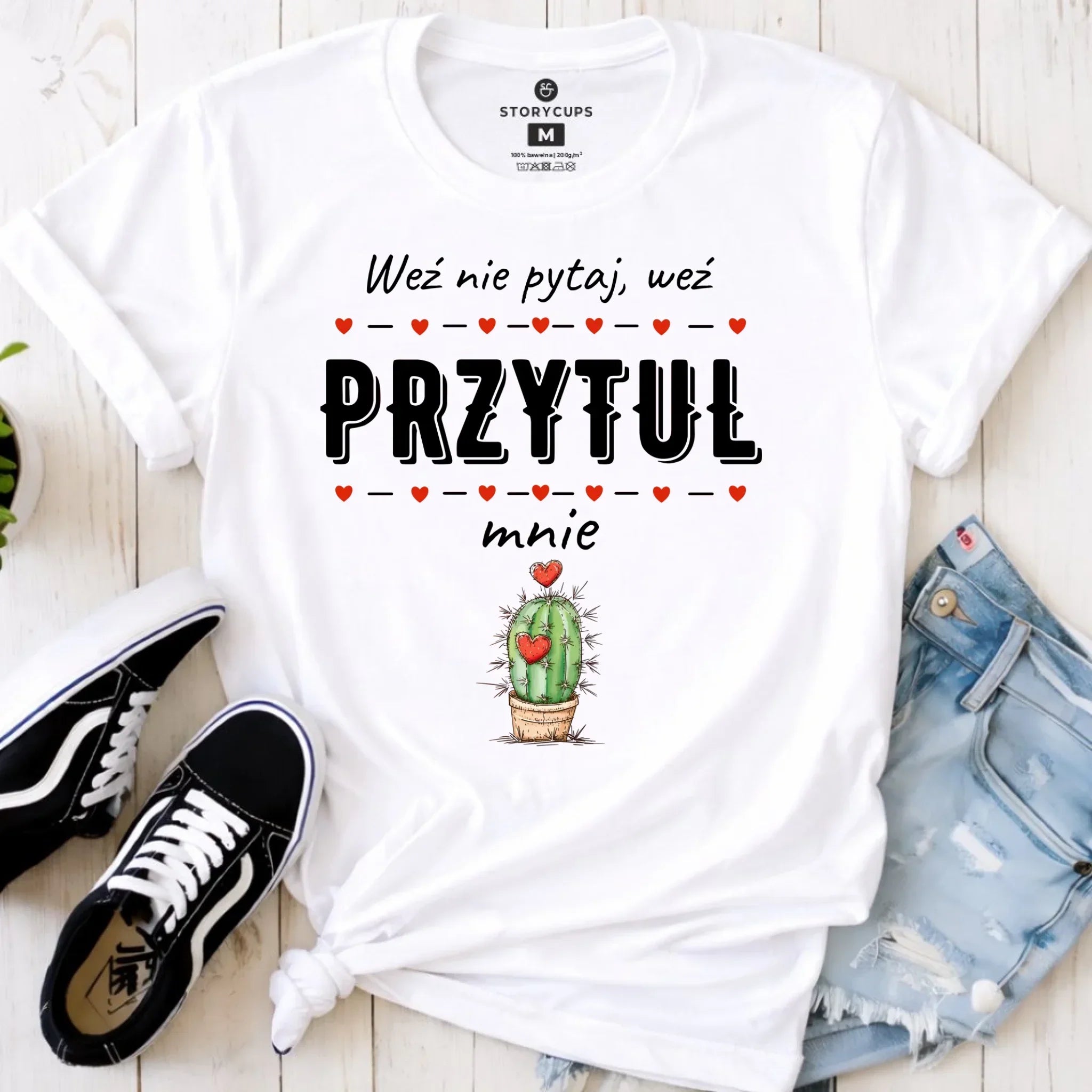 Koszulka damska - Weź nie pytaj, weź przytul mnie W49 - StoryCups.pl