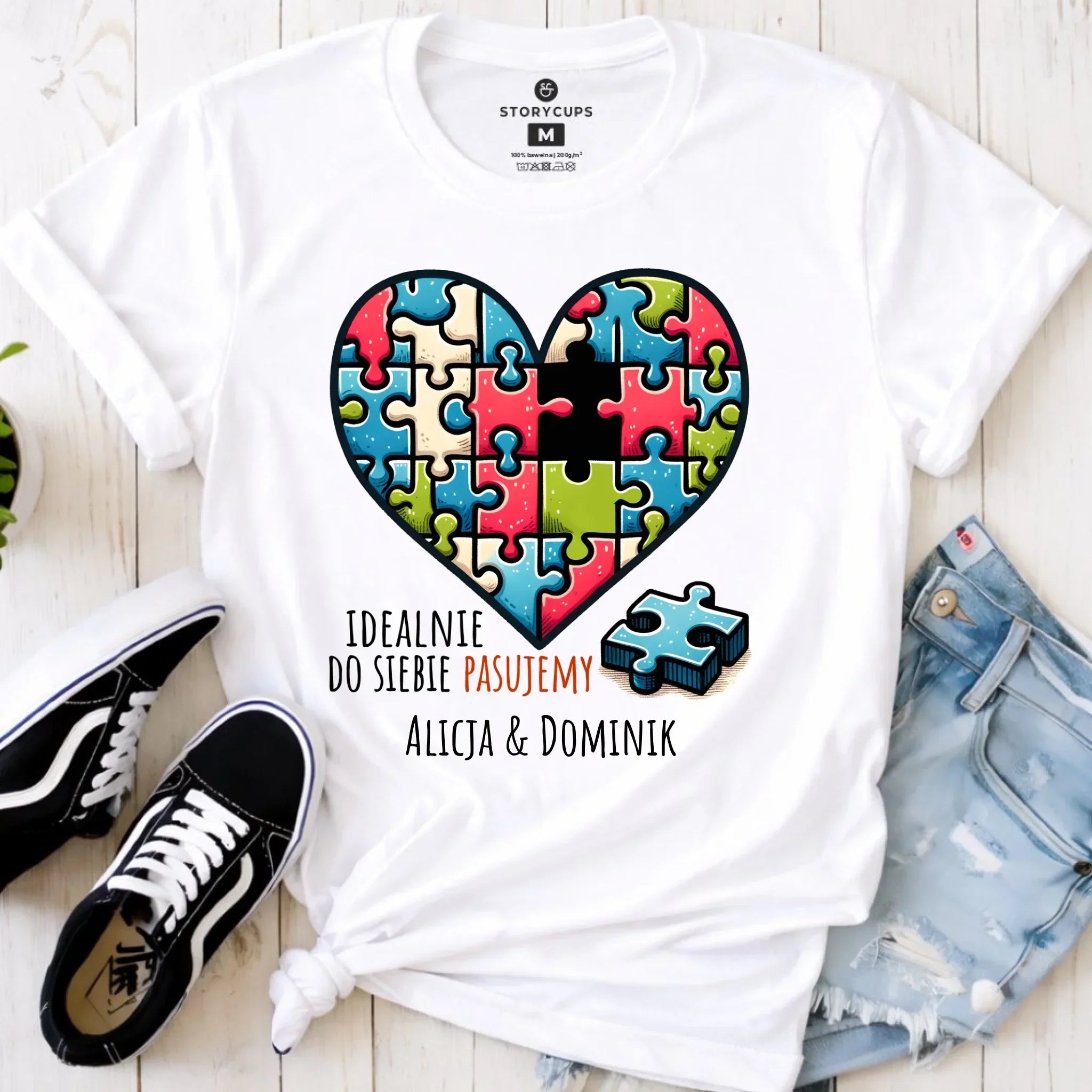 Koszulka damska - Idealnie do siebie pasujemy - personalizowana W44 - StoryCups.pl