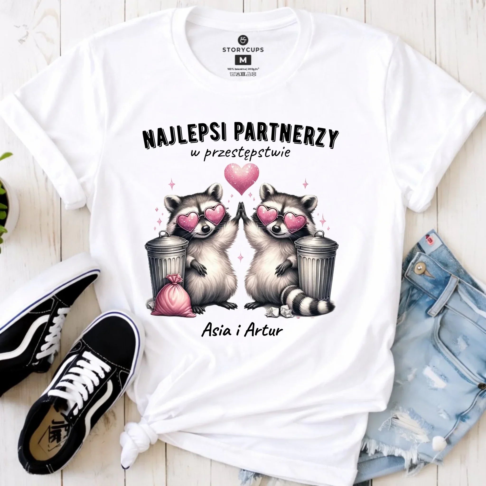Koszulka damska dla par - Najlepsi partnerzy w przestępstwie - personalizowana W27 - StoryCups.pl