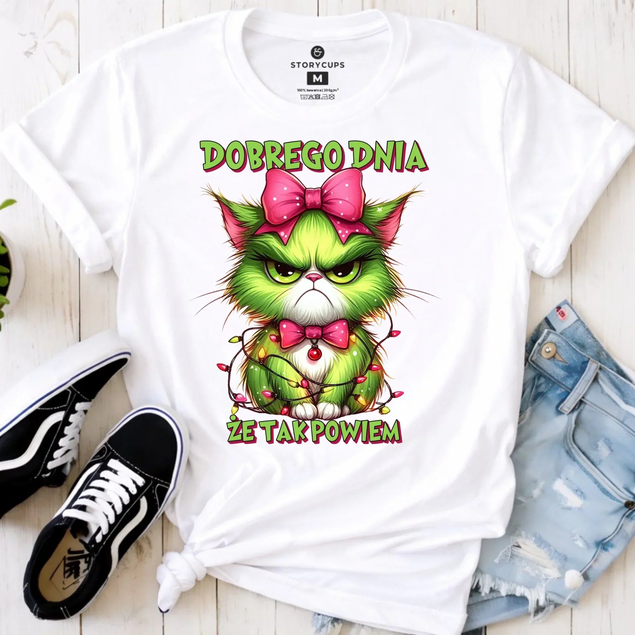 Koszulka damska świąteczna - prezent dla niej - Grinch dobrego dnia, że tak powiem BN153 - StoryCups.pl