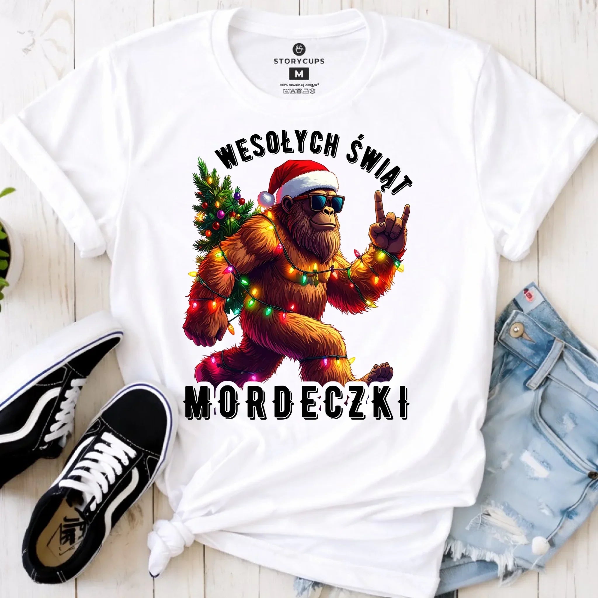 Koszulka damska świąteczna - prezent na święta - Yeti Wesołych Świąt mordeczki BN152 - StoryCups.pl