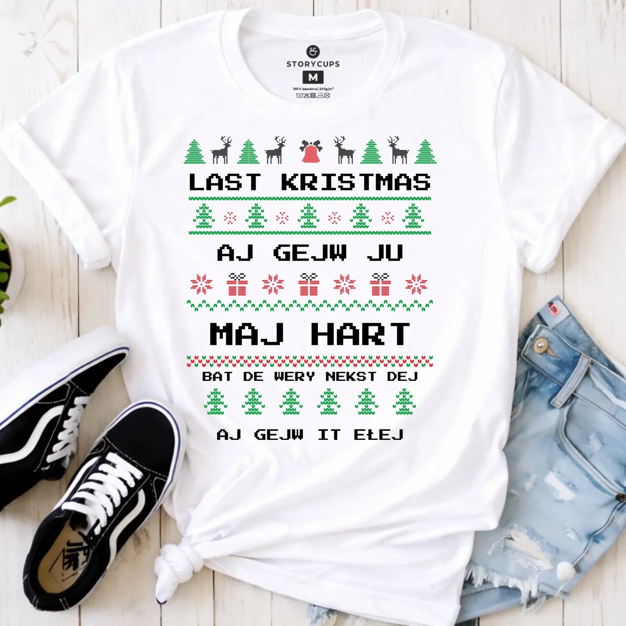 Koszulka damska świąteczna - Last kristmas aj gejw ju maj hart BN13 - StoryCups.pl