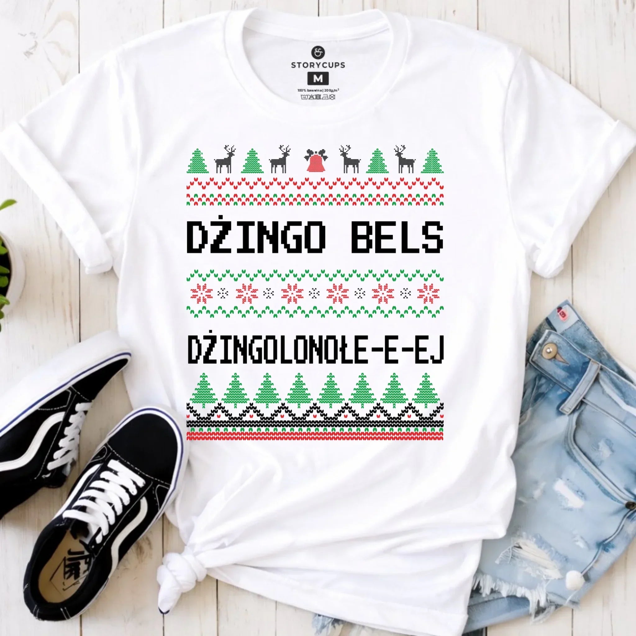 Koszulka damska świąteczna - prezent na Święta - Dżingo bels BN11 - StoryCups.pl