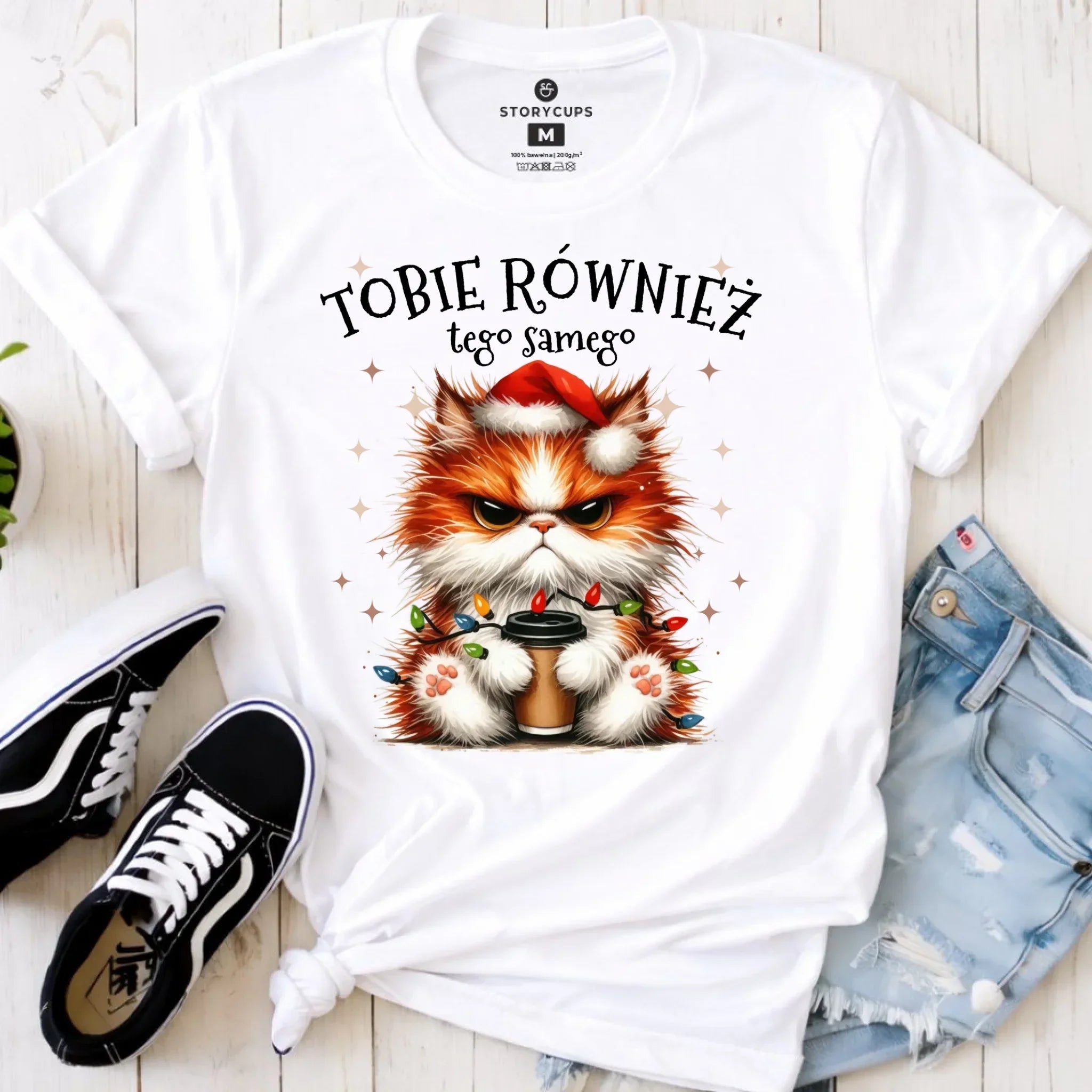 Koszulka damska świąteczna - Grumpy Cat Tobie również tego samego BN32 - StoryCups.pl